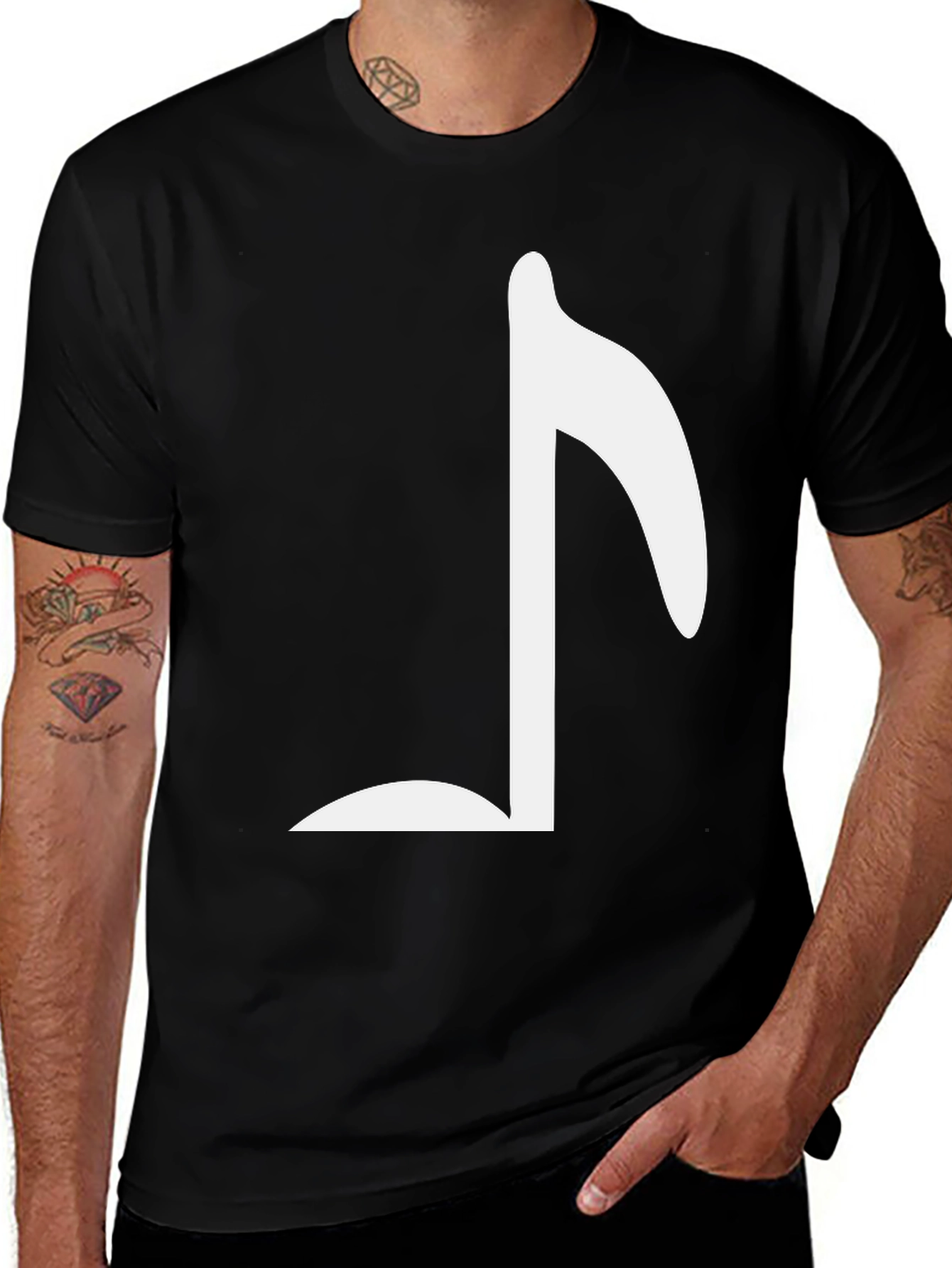 Variant 3 of Musical Note Graphic T-Shirt - Black
