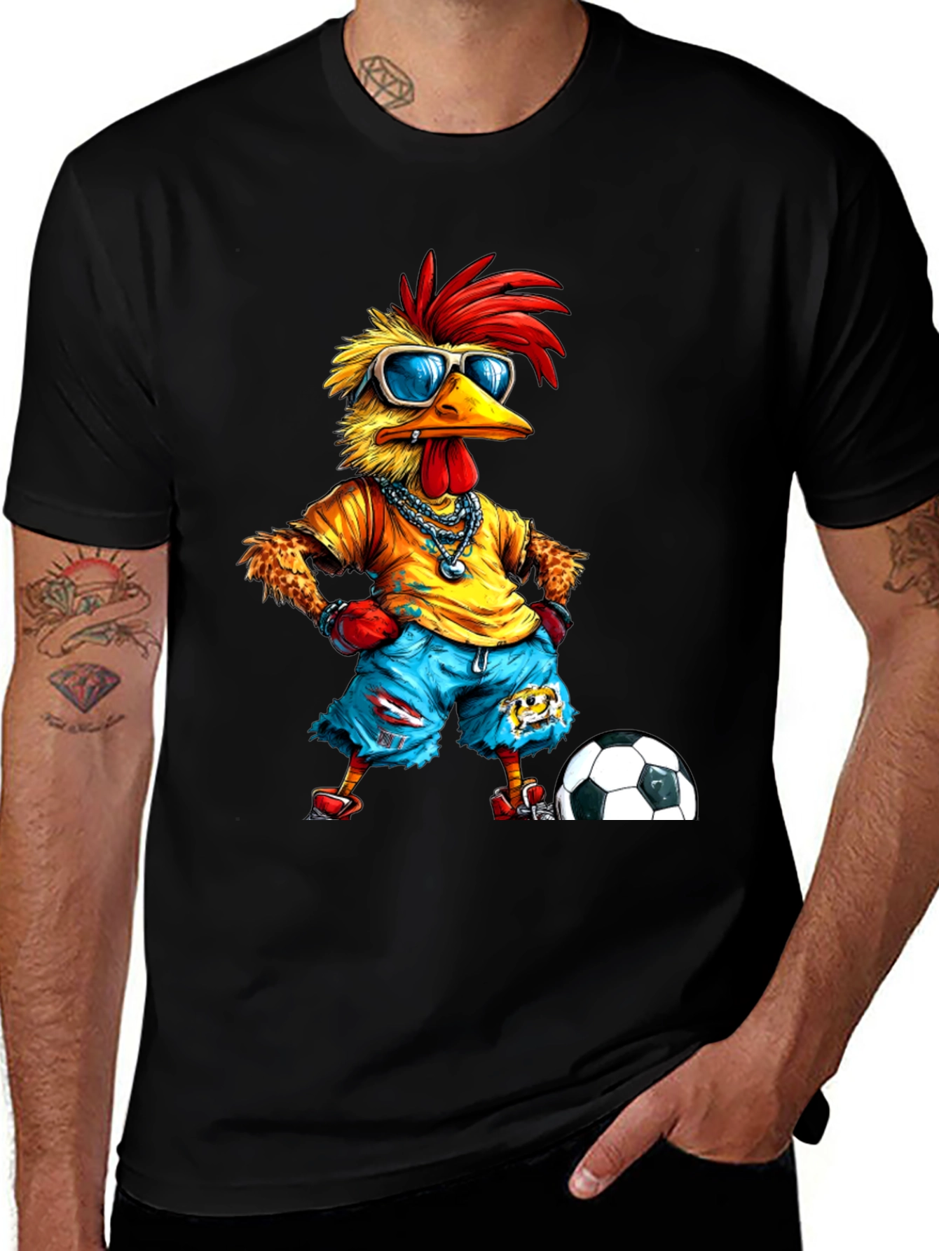 Variant 10 of Cool Chicken Soccer T-Shirt