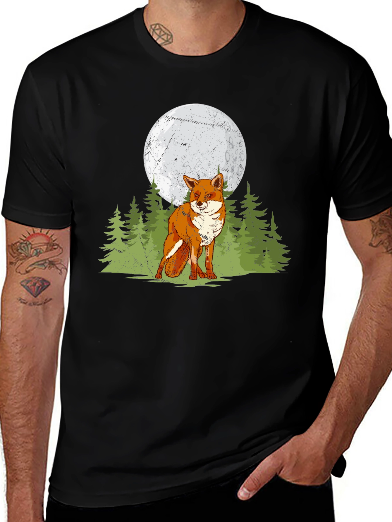 Variant 8 of Fox Under Moonlight Graphic Tee