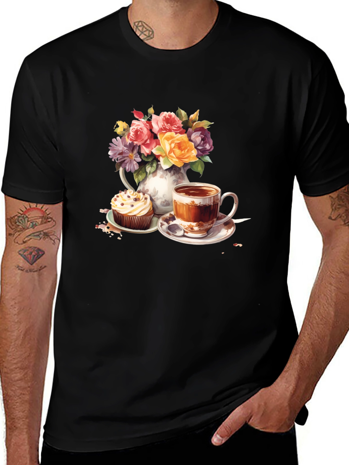 Variant 24 of Floral Tea & Cupcake Graphic Tee