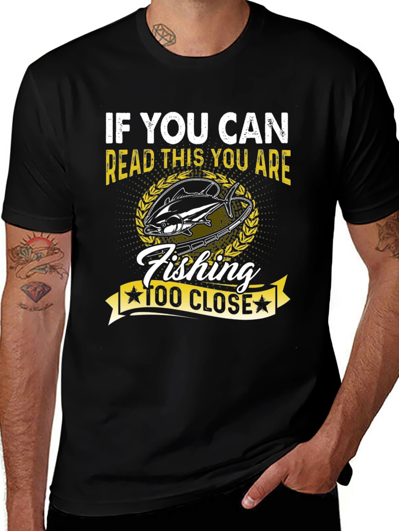 Fishing Too Close Men's Graphic Tee