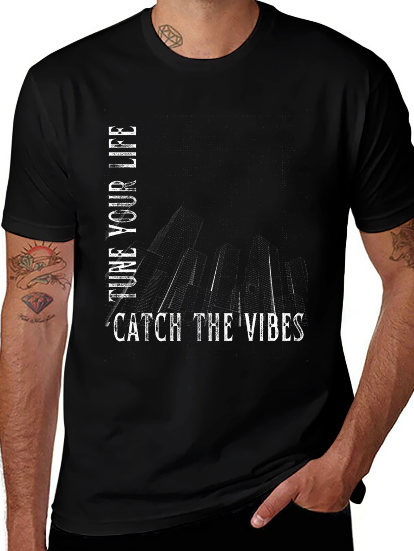 Variant 11 of Tune Your Life Catch The Vibes Graphic Tee
