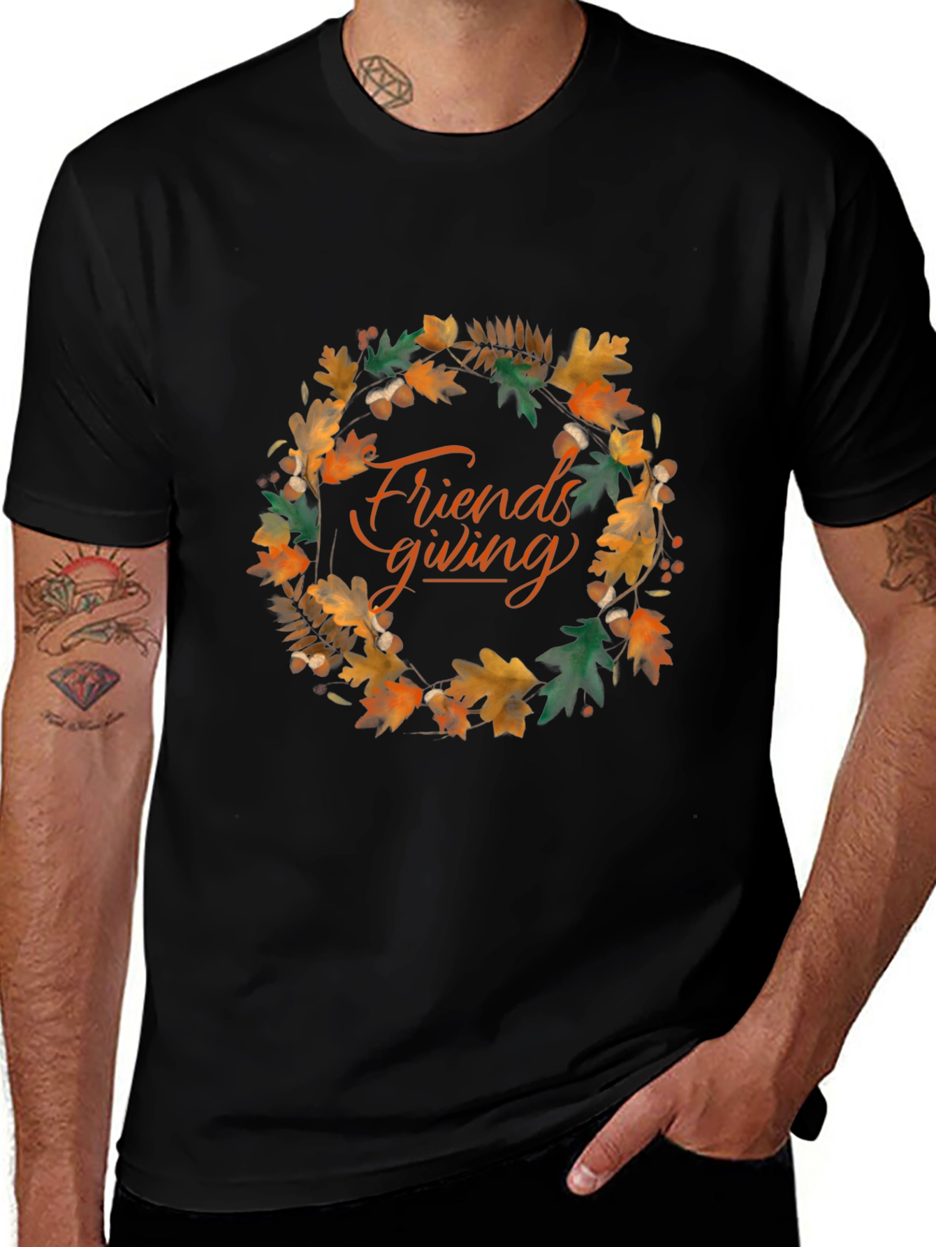 Friendsgiving Autumn Wreath Graphic Tee