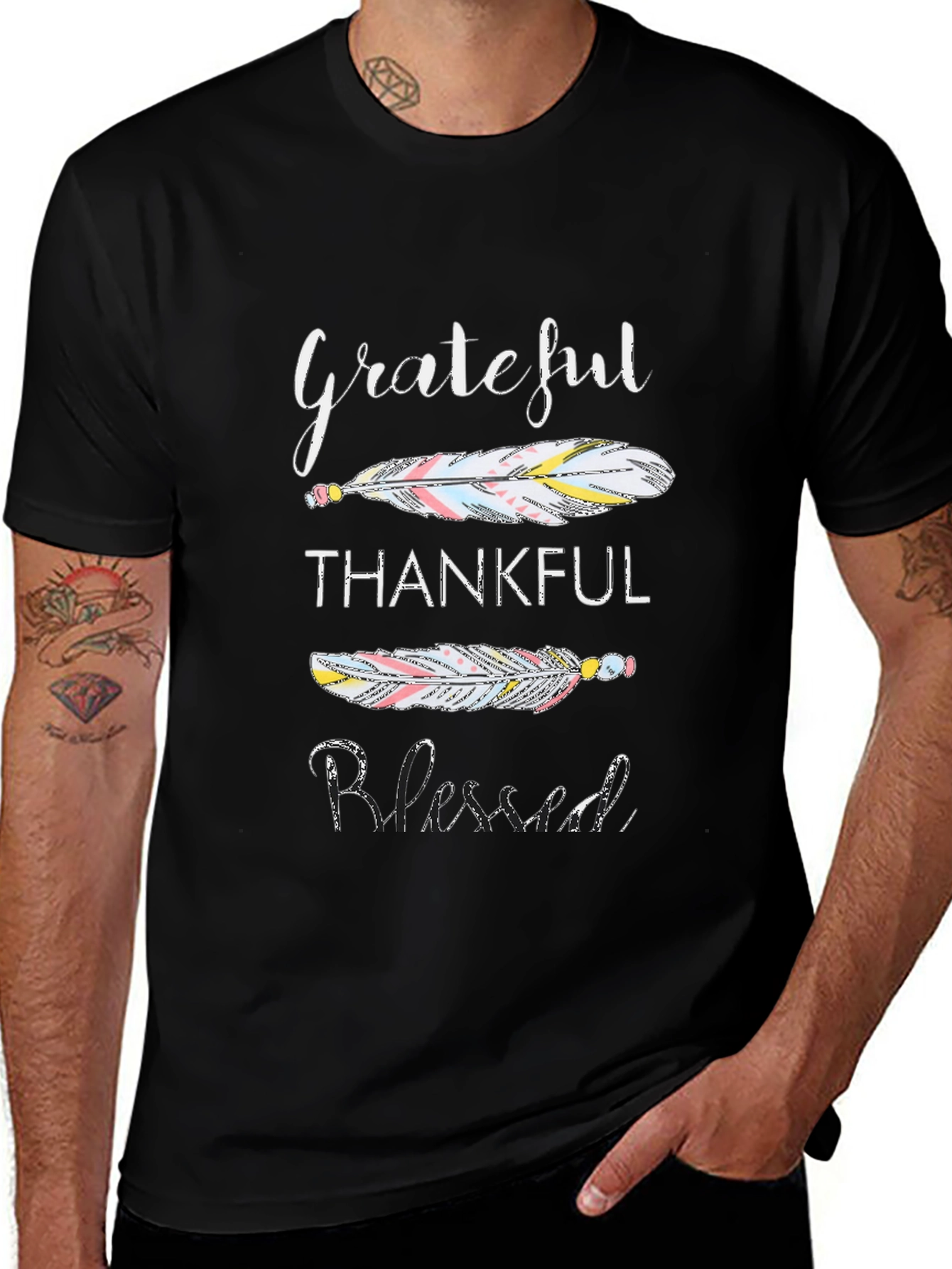 Variant 22 of Grateful Thankful Blessed Graphic T-Shirt