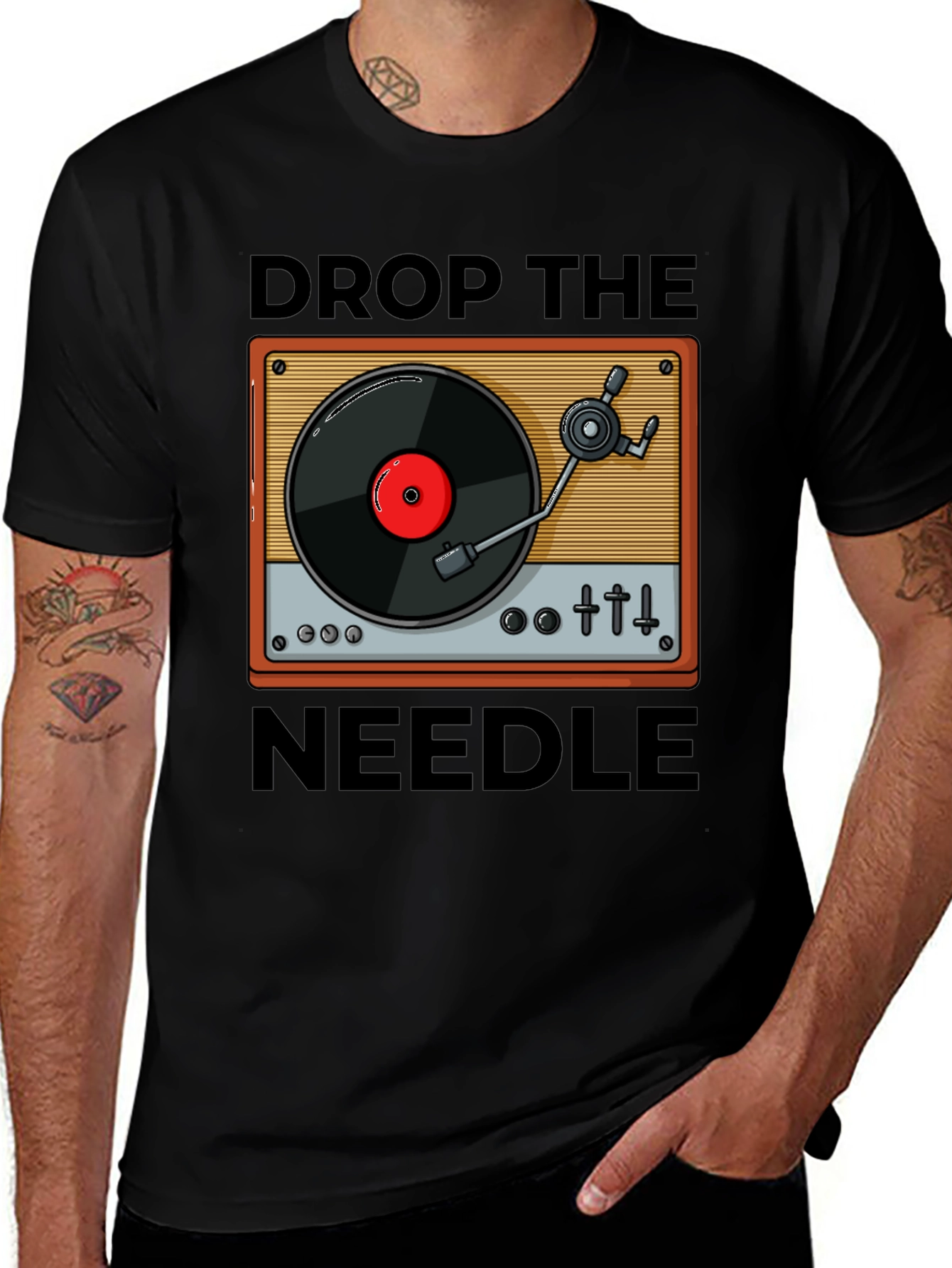 Variant 24 of Drop The Needle Turntable Graphic Tee