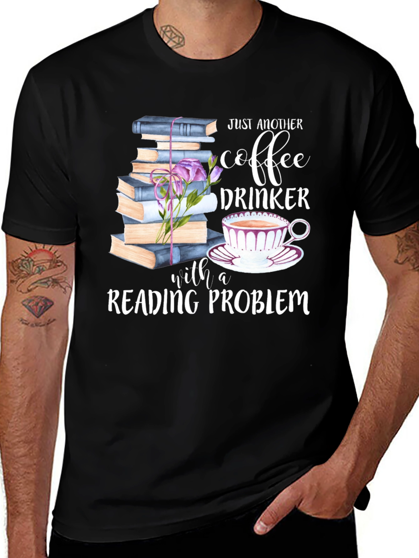 Variant 26 of Book & Coffee Lover T-Shirt - Reading Problem