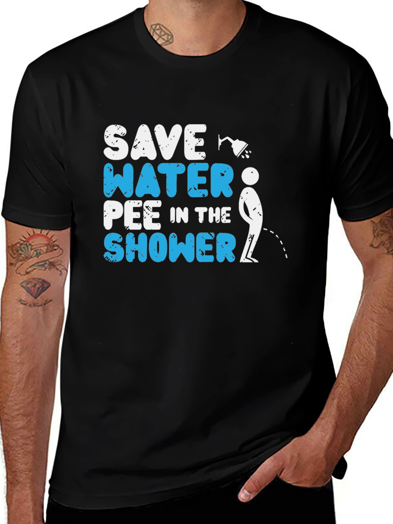 Variant 13 of Save Water Pee in the Shower Graphic Tee