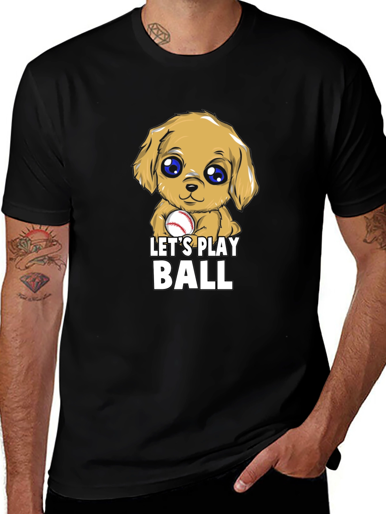 Variant 15 of Cute Puppy Let's Play Ball Graphic T-Shirt