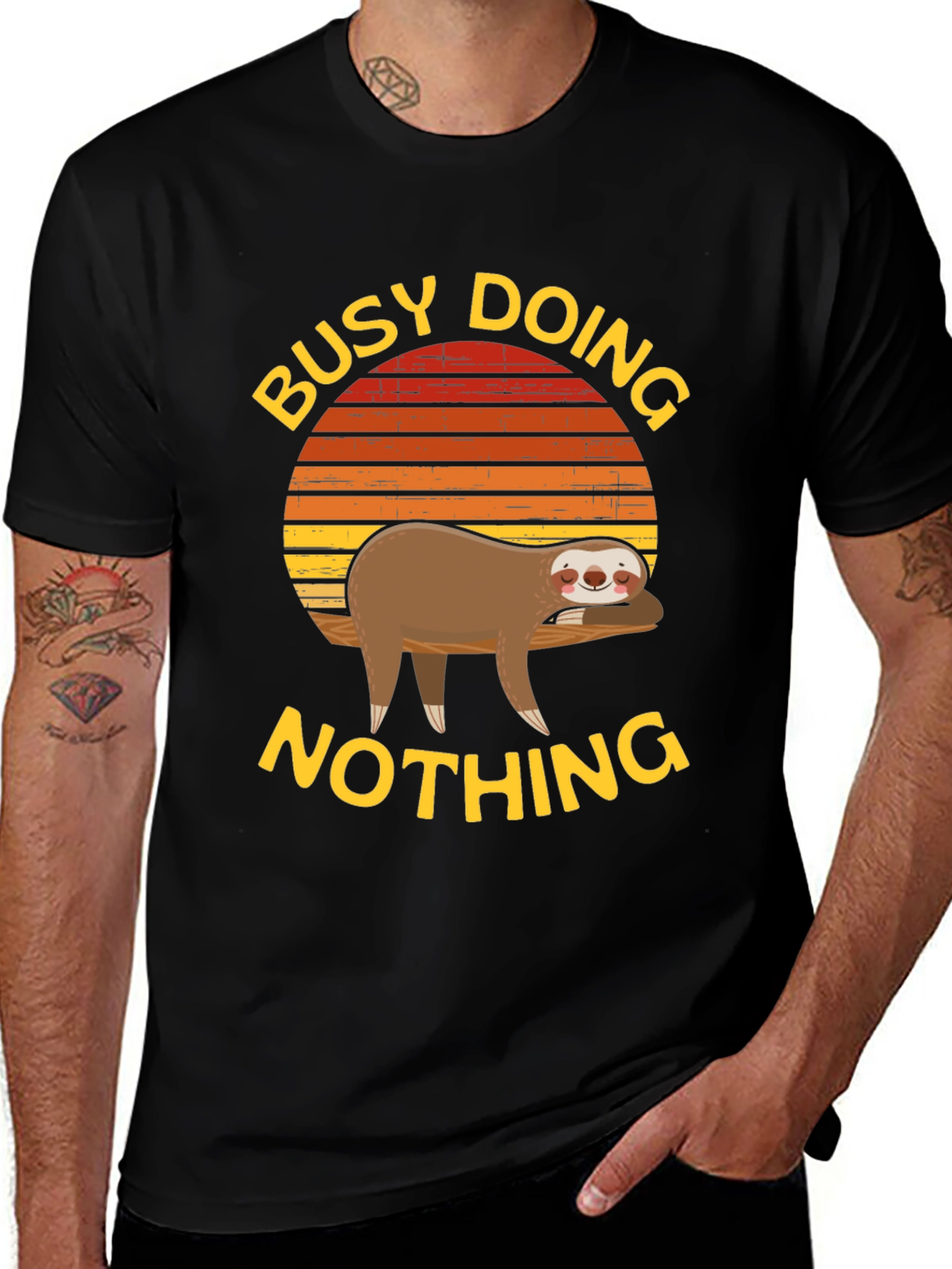 Variant 8 of Busy Doing Nothing Sloth Graphic Tee