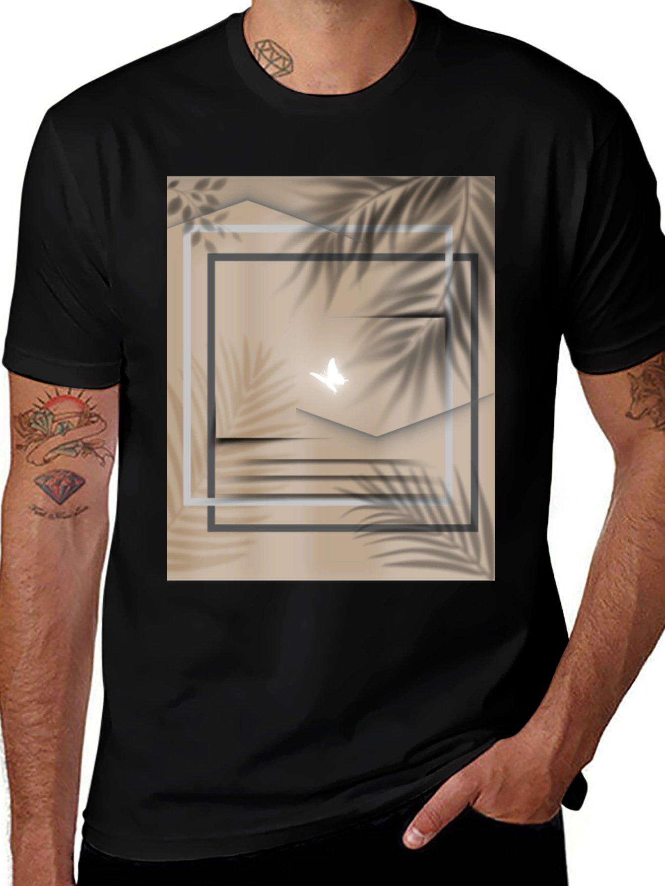 Variant 10 of Abstract Butterfly Graphic Tee - Stylish Casual Wear