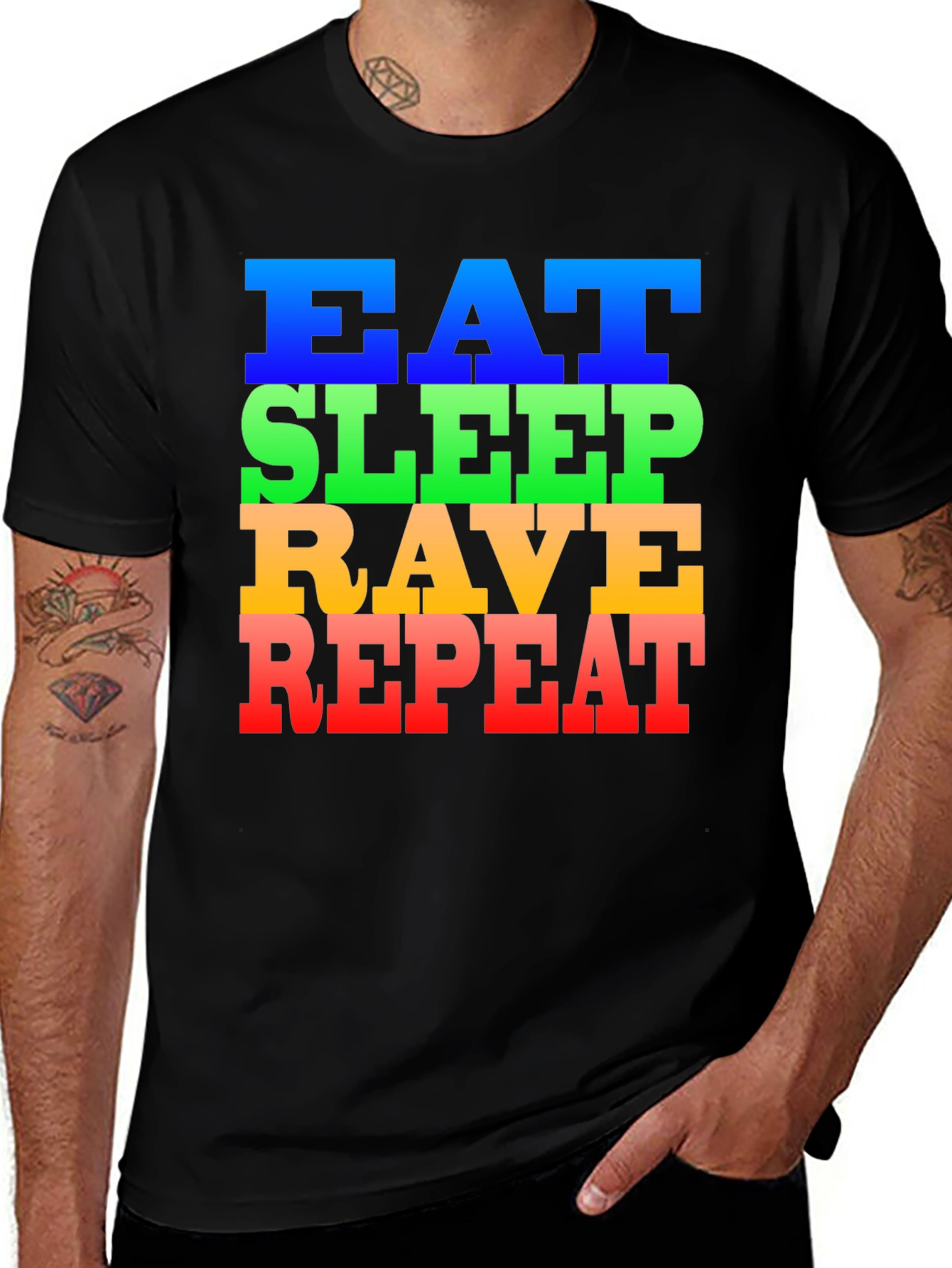 Variant 7 of Eat Sleep Rave Repeat Graphic Tee