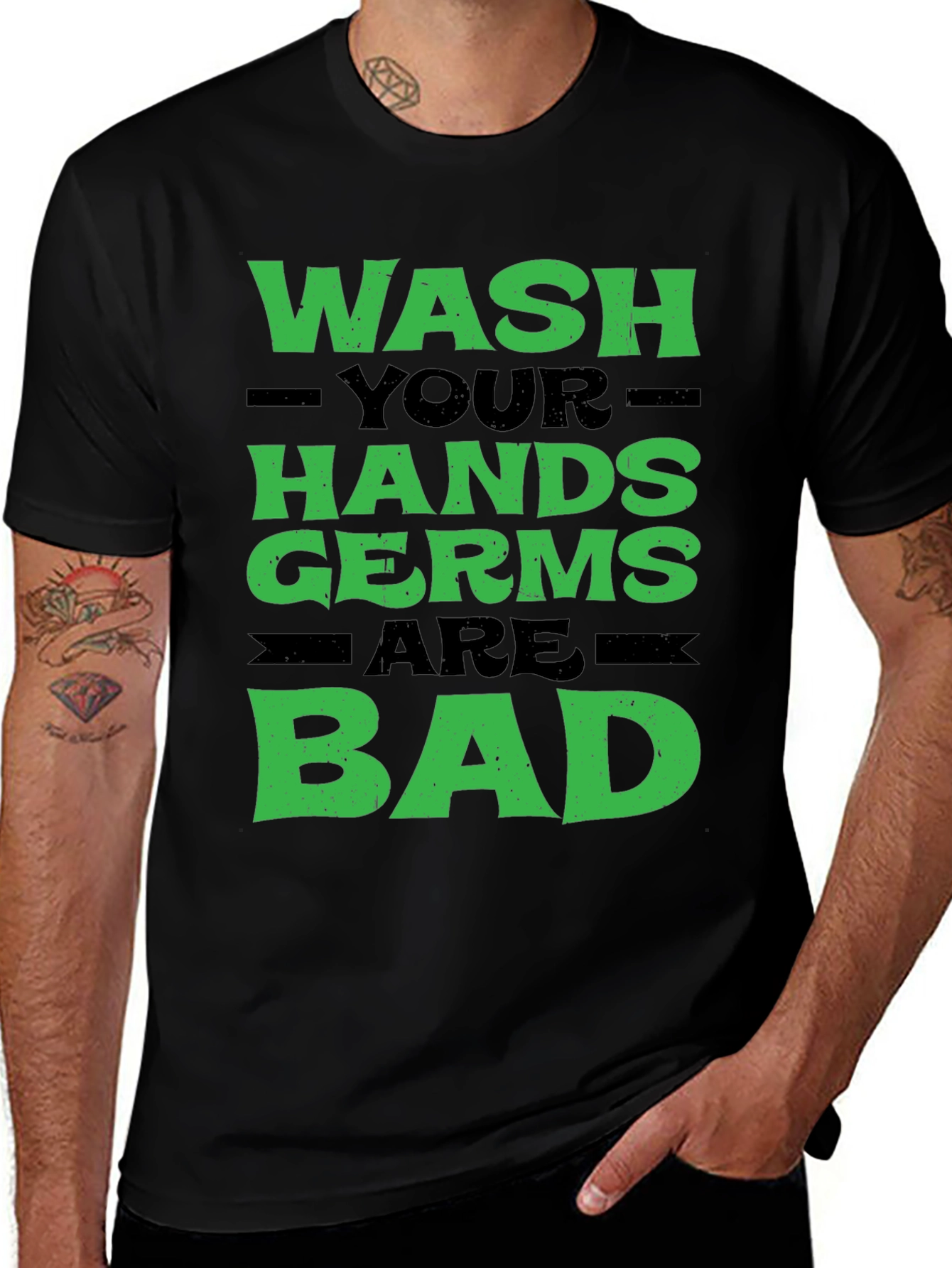 Variant 18 of Wash Your Hands Germs Are Bad Graphic Tee
