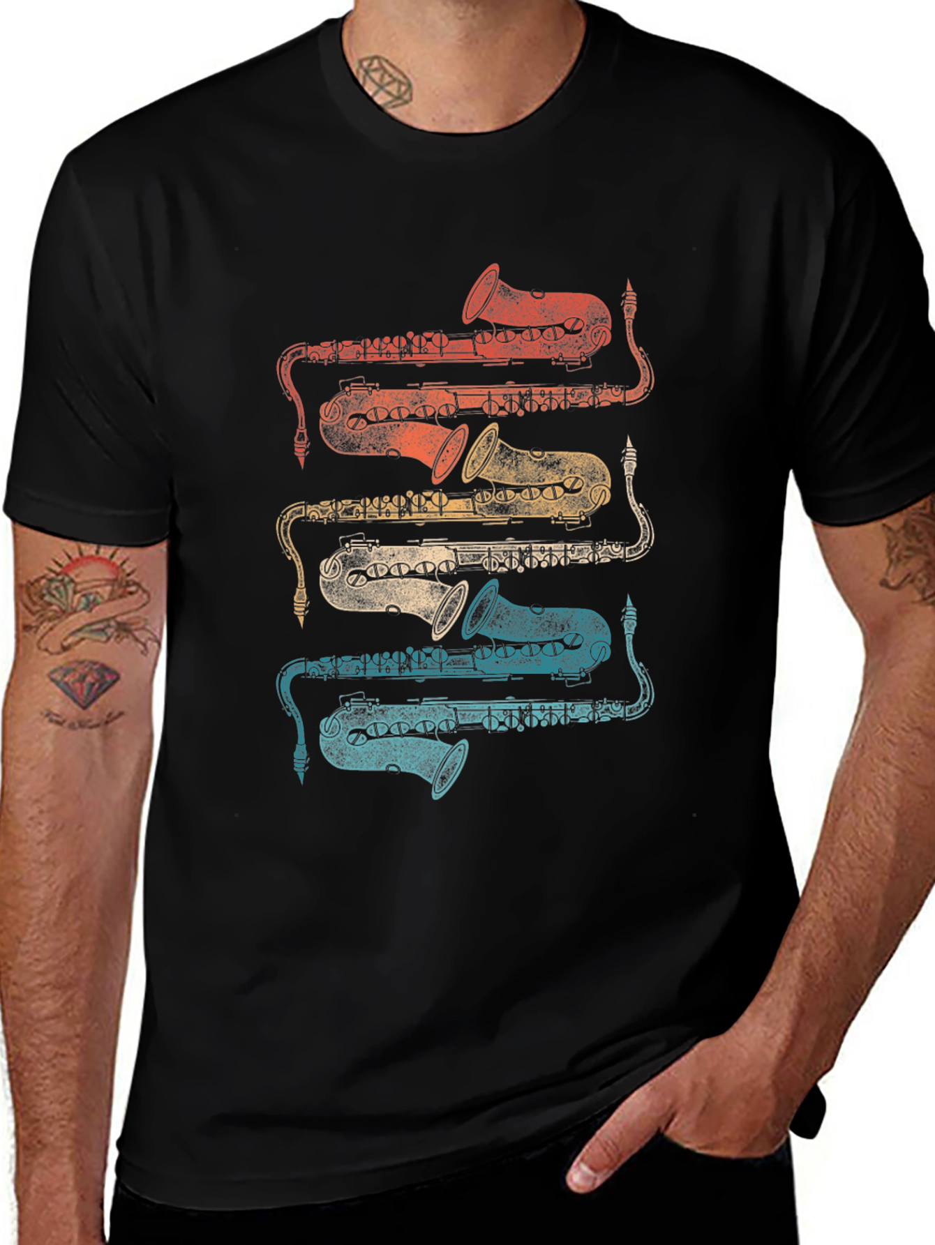 Variant 13 of Vintage Saxophone Graphic Print T-Shirt