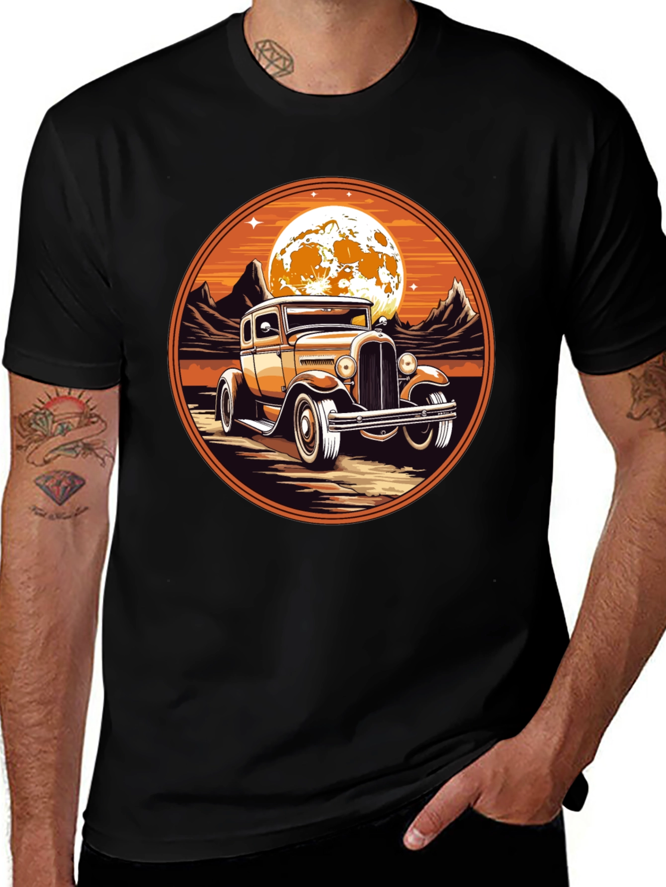 Variant 8 of Vintage Car Moon Graphic Tee