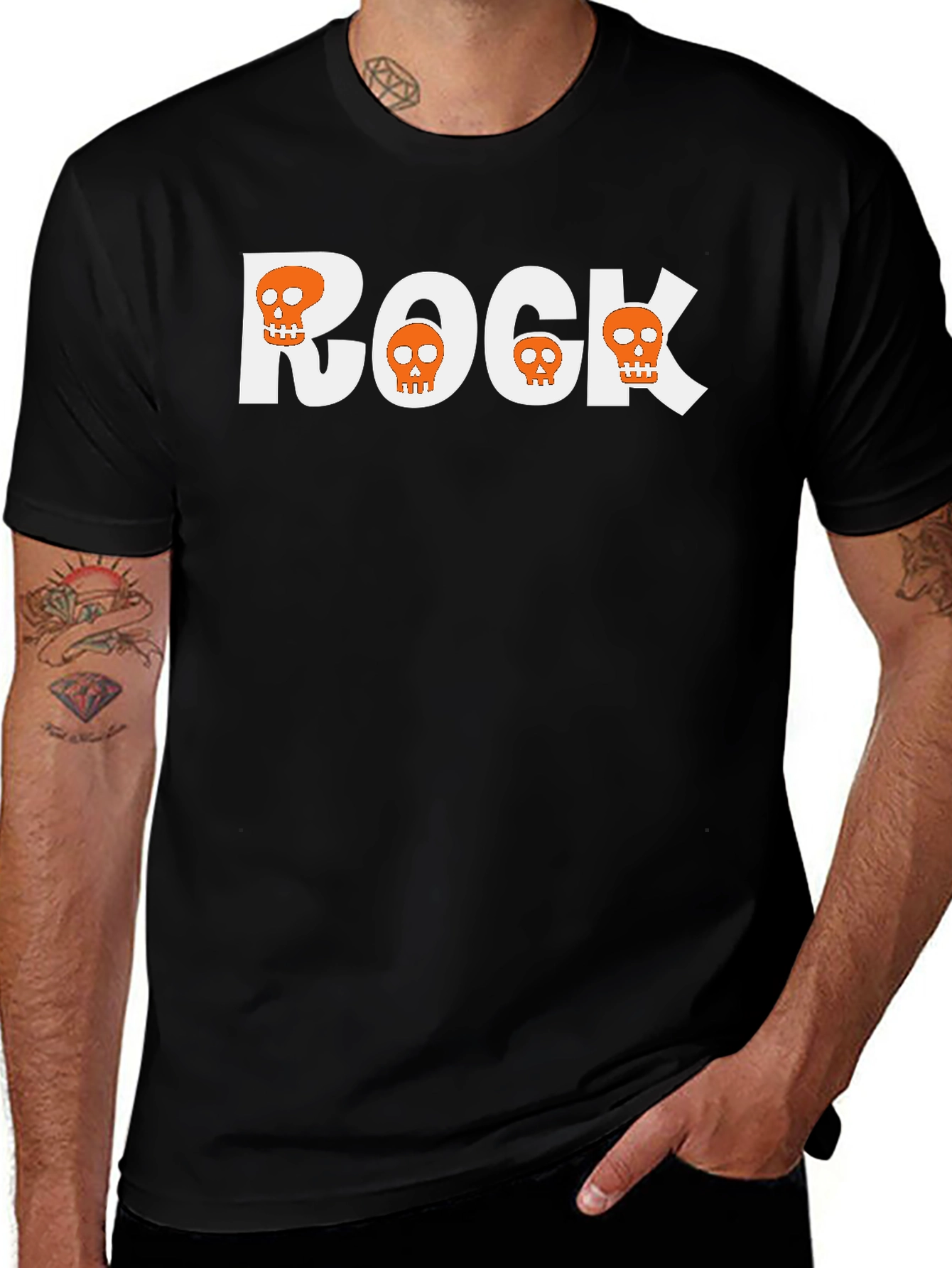 Variant 15 of Skull Rock Graphic Tee - Bold Statement Shirt