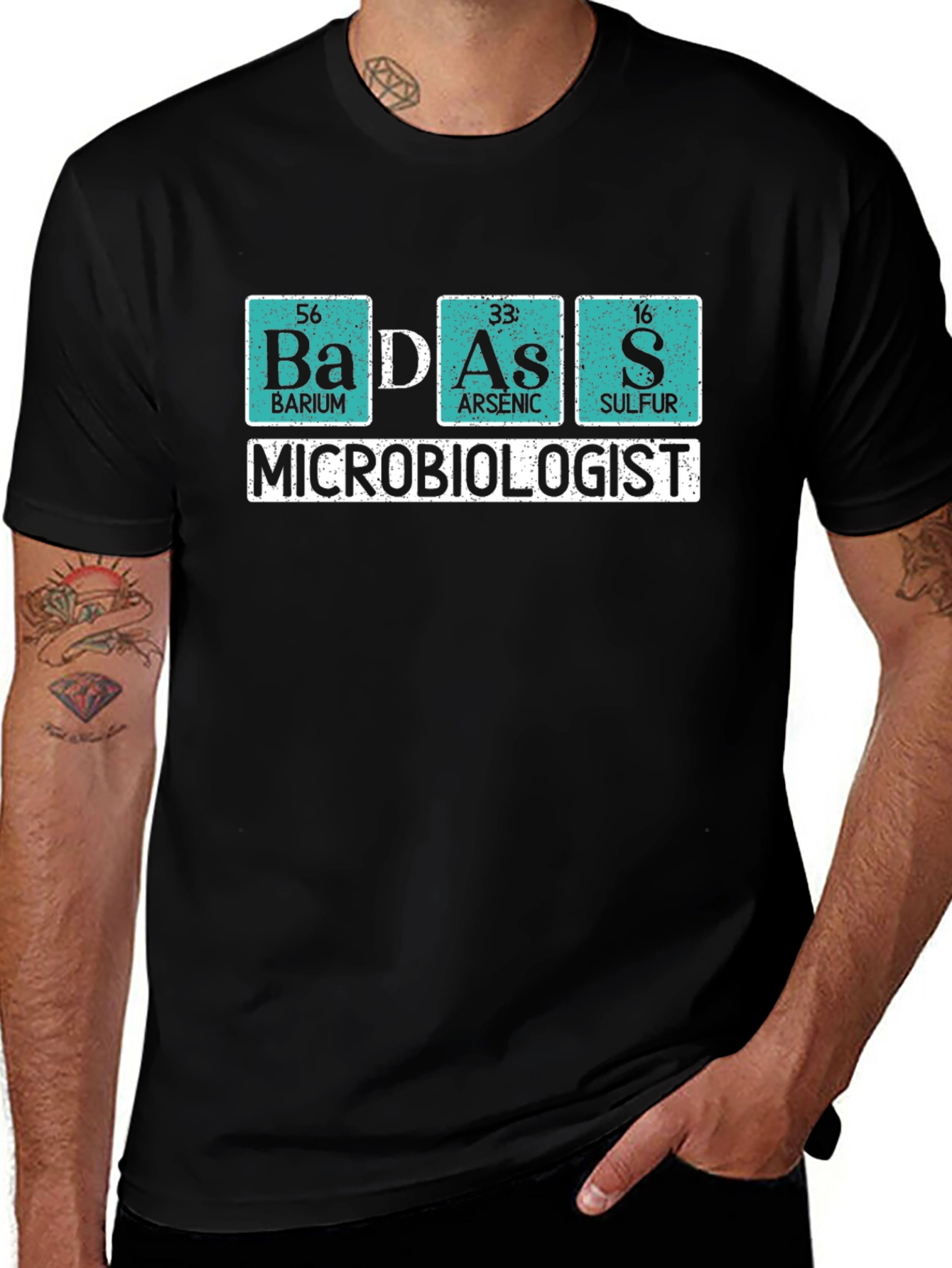 Variant 24 of Bad Ass Microbiologist T-Shirt Funny Science Tee
