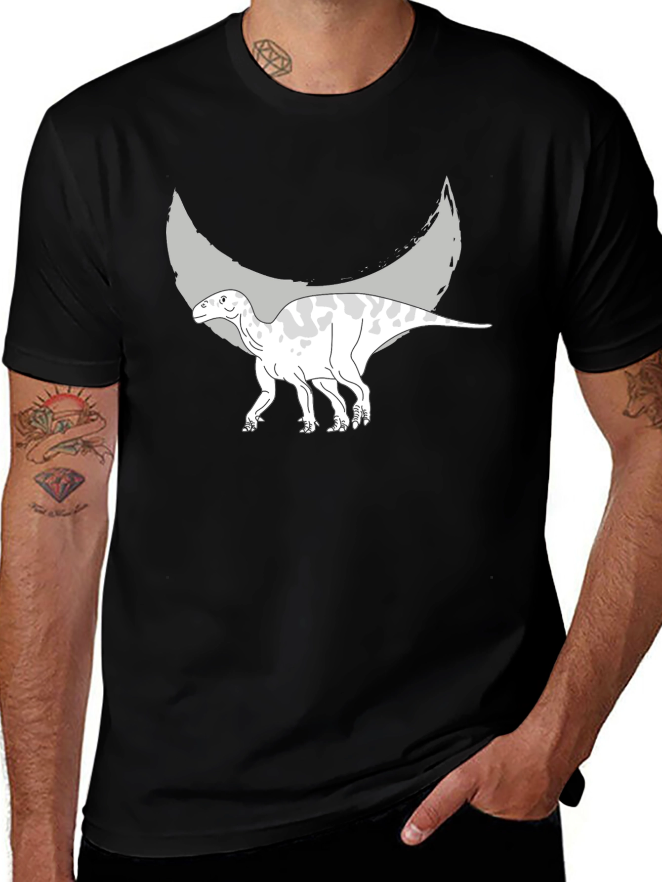 Variant 11 of Dinosaur Graphic Black T-Shirt