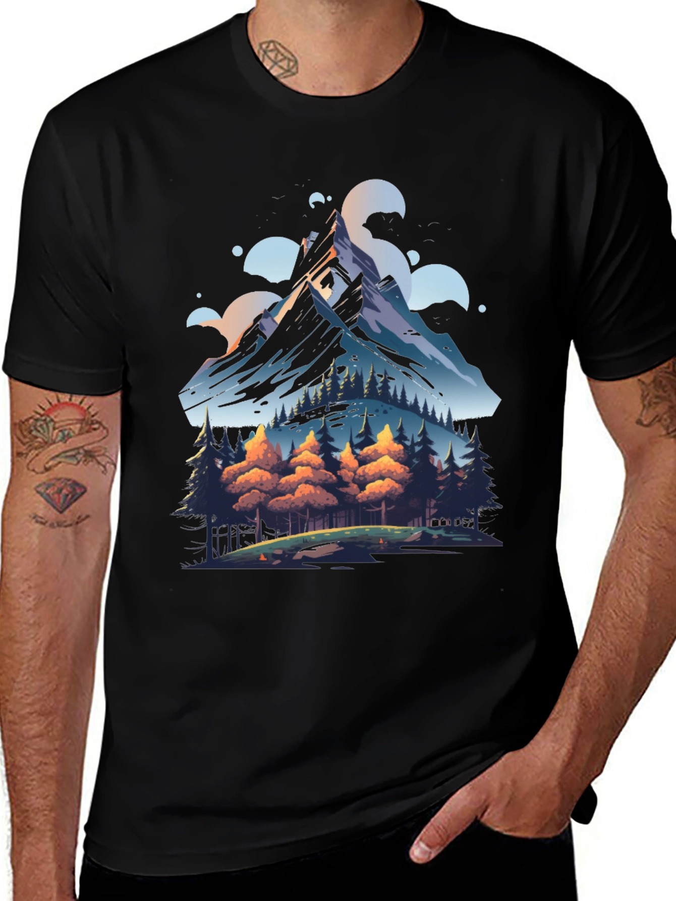 Variant 25 of Mountain Forest Graphic Tee - Nature Lover's Shirt