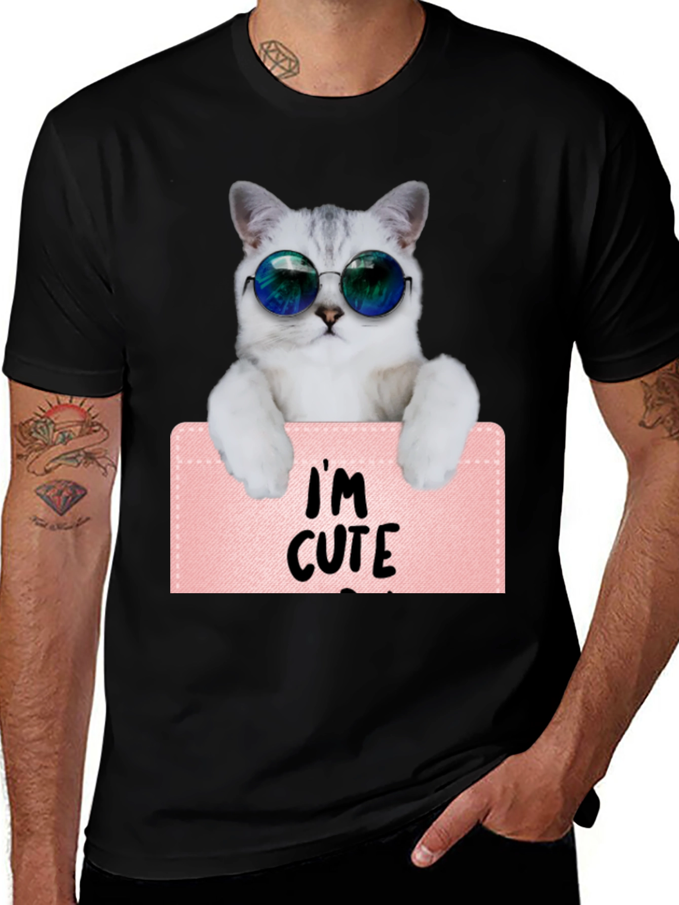 Variant 3 of Cool Cat T-Shirt - I'm Cute Graphic Tee