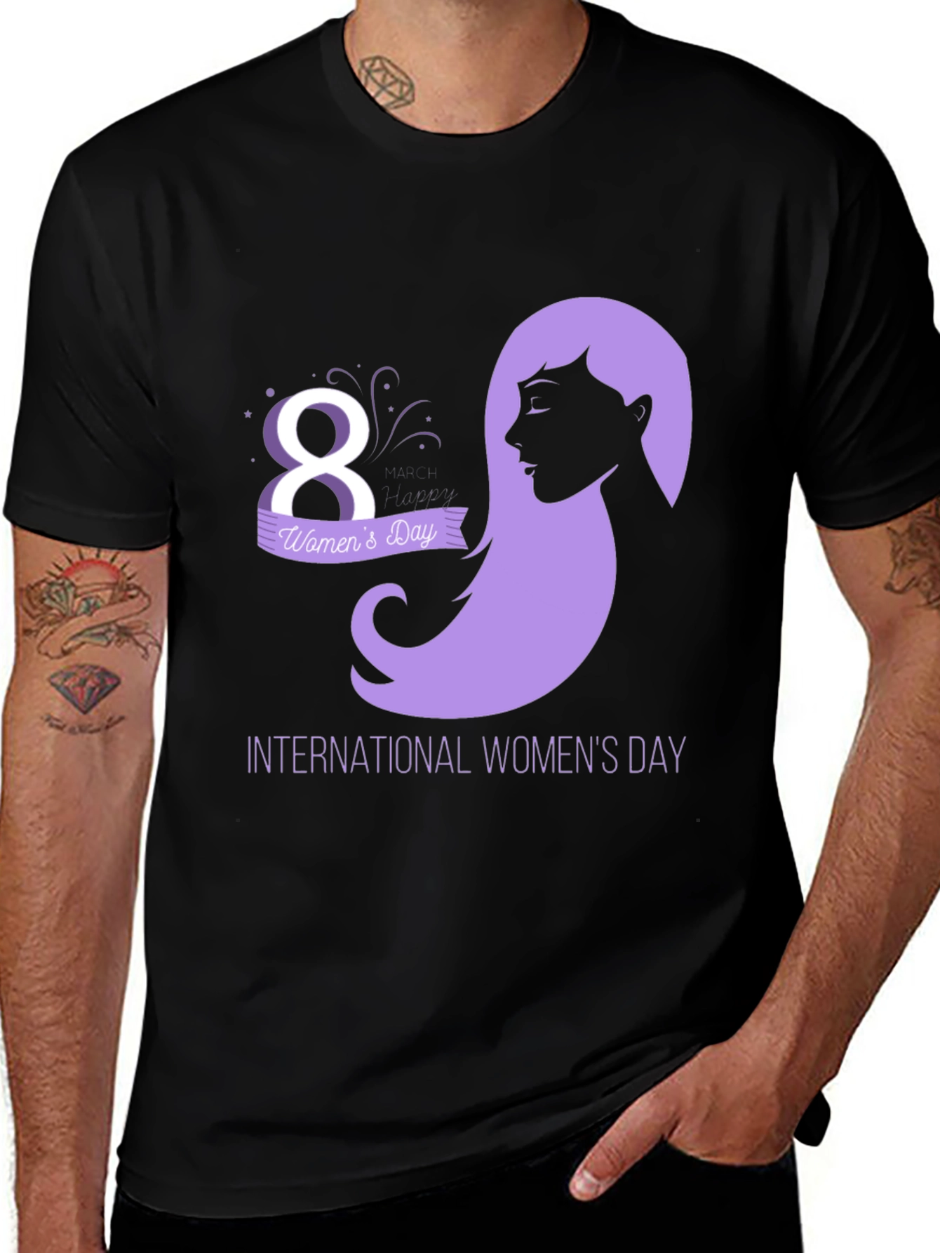 International Women's Day T-Shirt - Number 8 & Woman Profile
