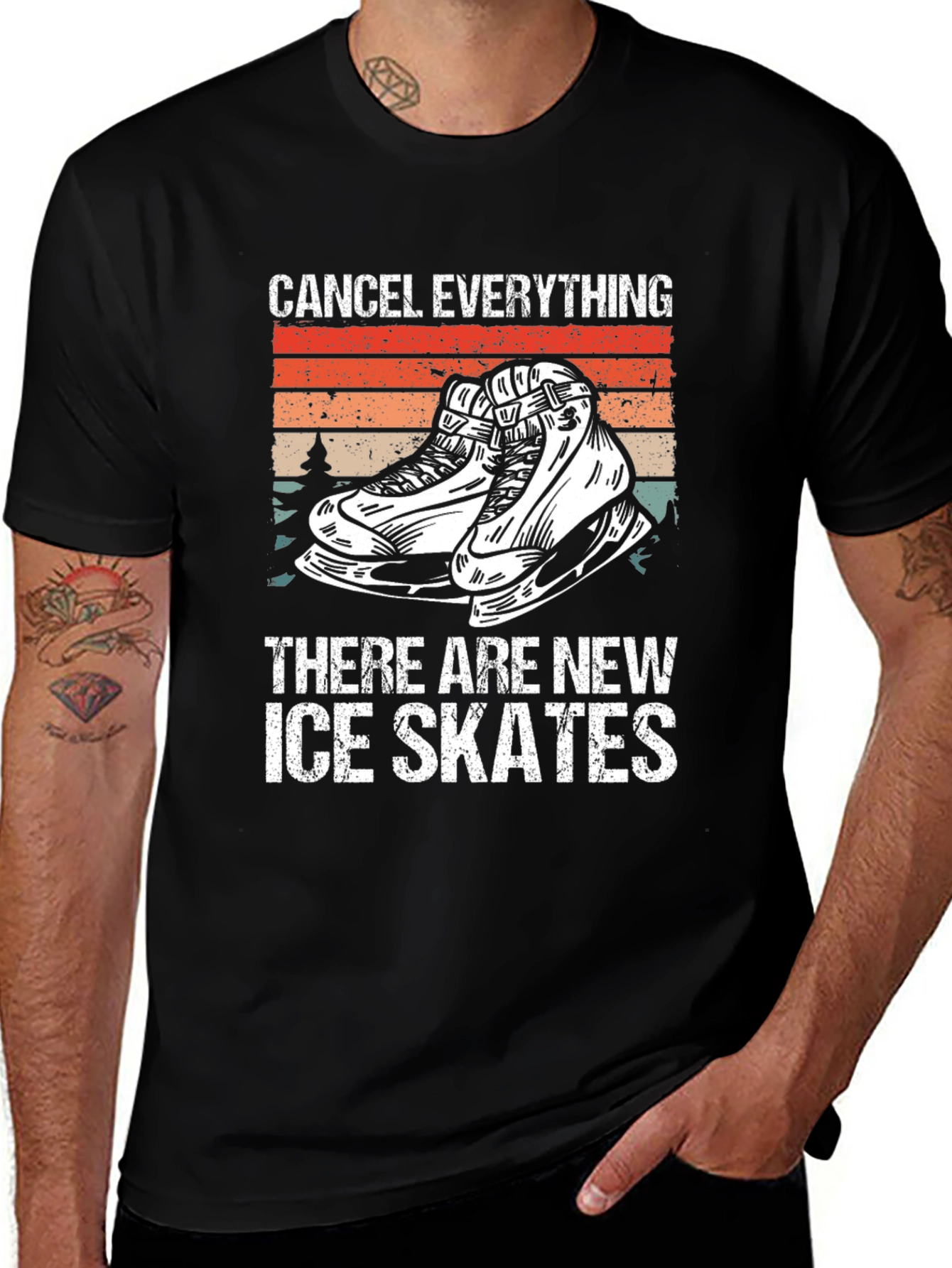 Variant 20 of Ice Skates Graphic T-Shirt - Cancel Everything!
