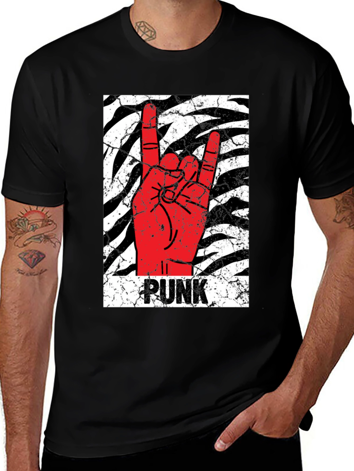 Variant 7 of Punk Rock Hand Black T-Shirt