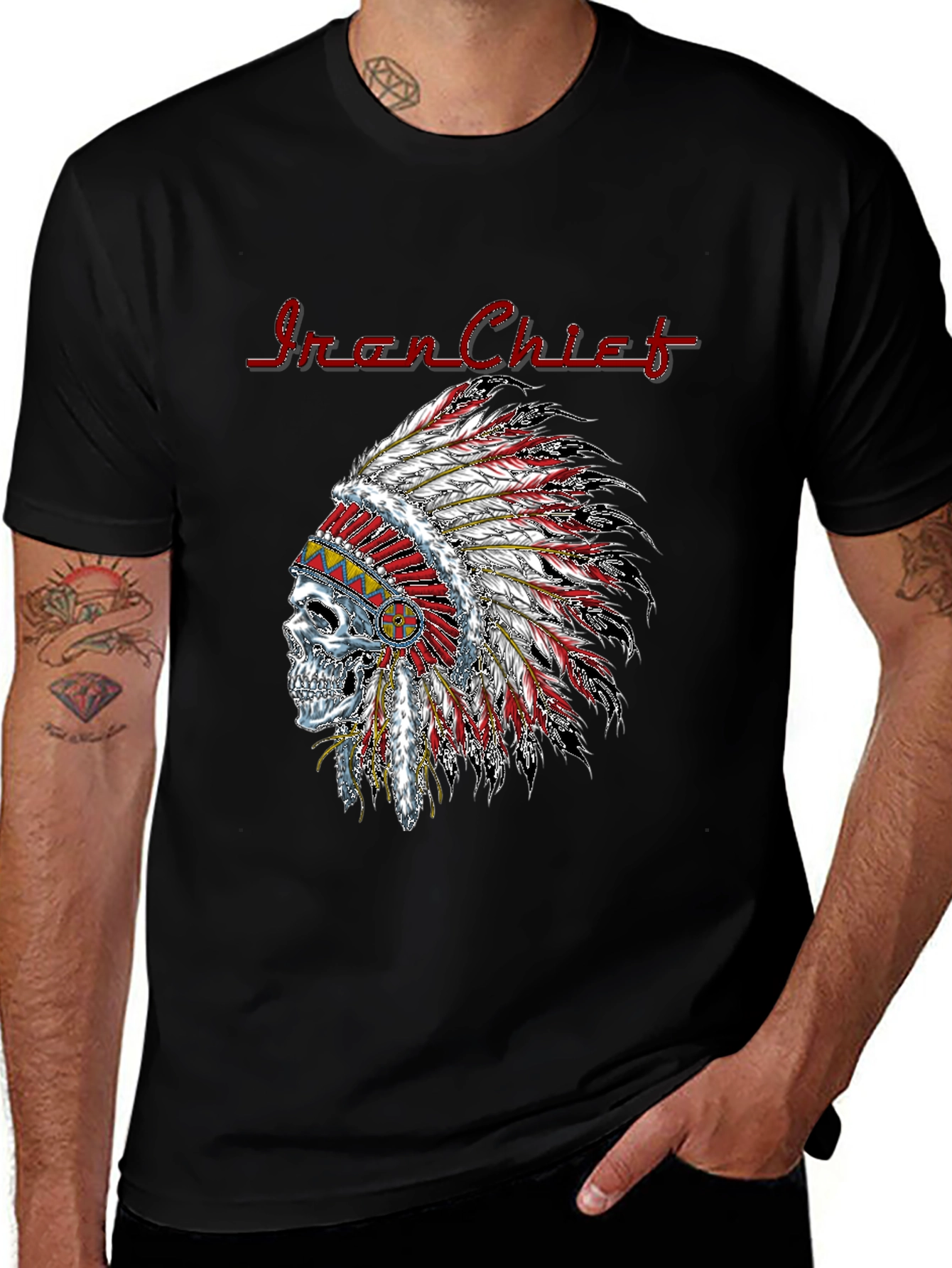 Iron Chief Skull Graphic T-Shirt - Black