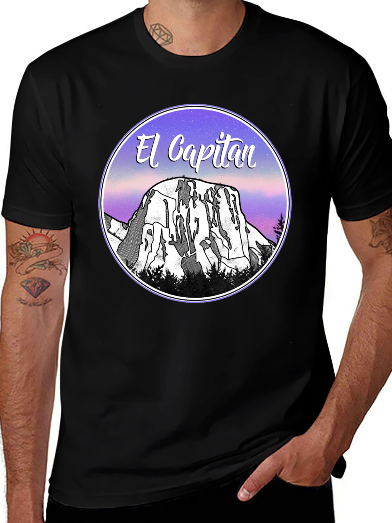 Variant 4 of El Capitan Graphic T-Shirt - Black Cotton Blend