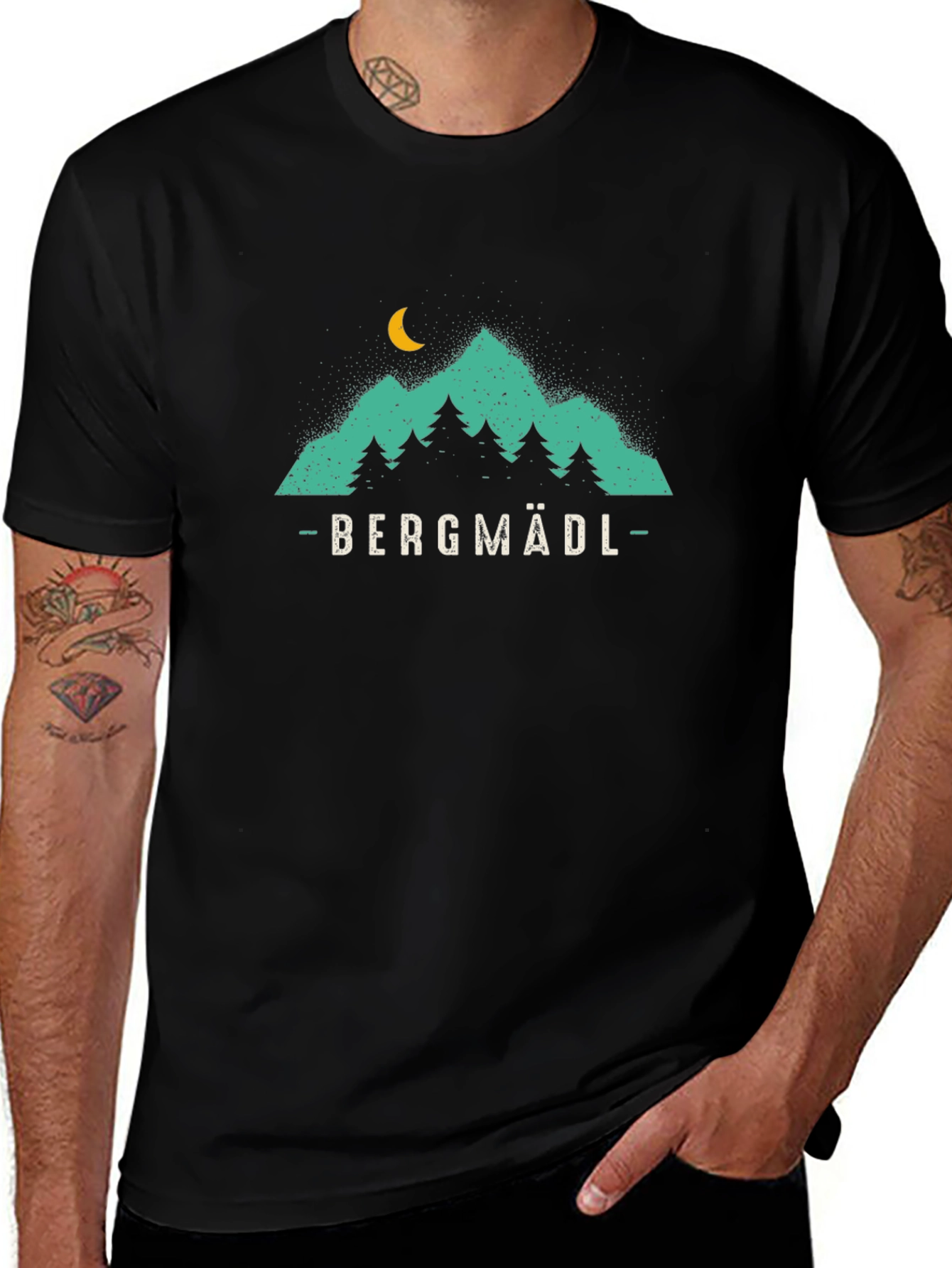 Variant 24 of Bergmadl Mountain Graphic T-Shirt - Black