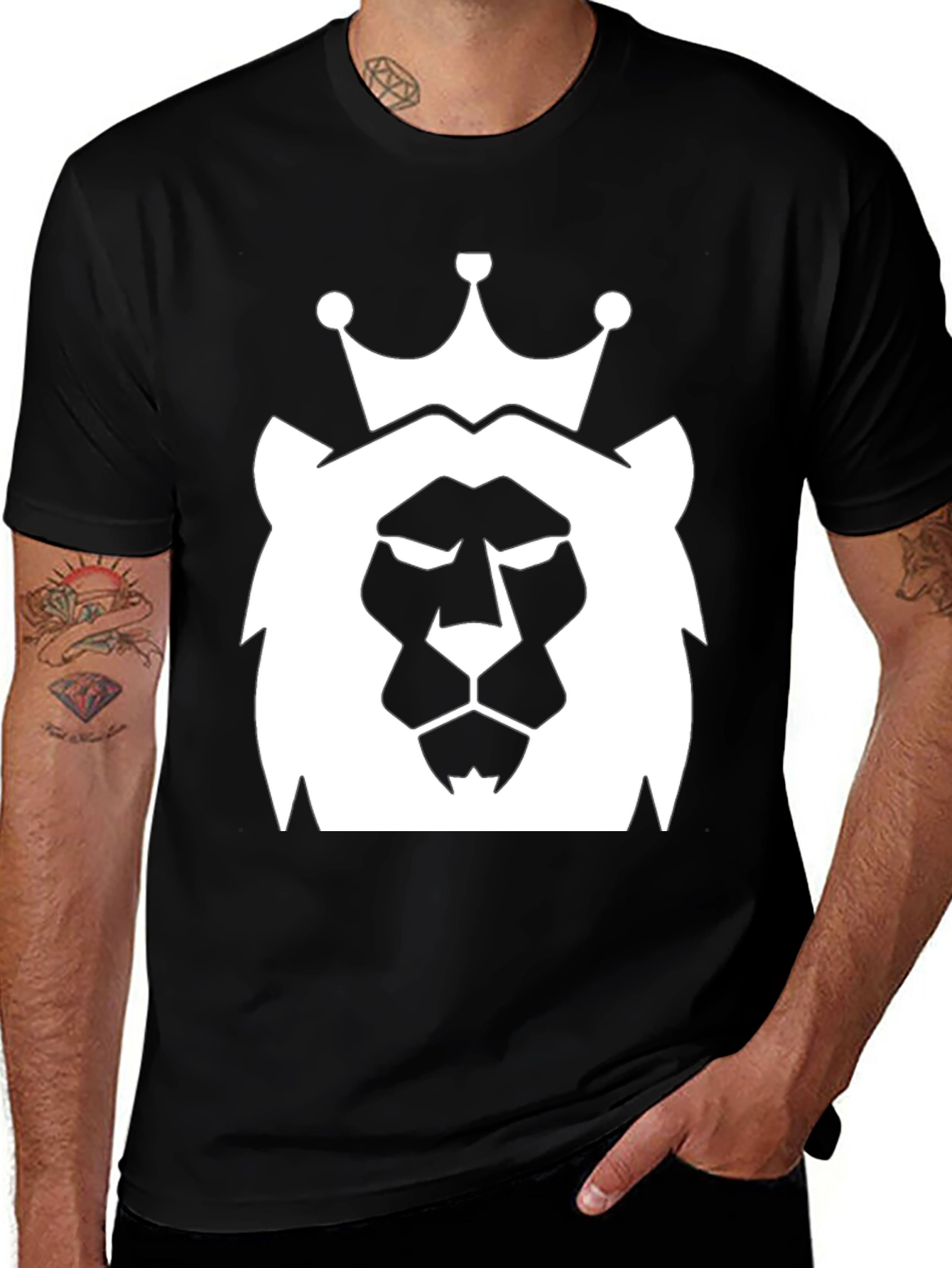 Variant 26 of King Lion Graphic Tee - Black Cotton Blend