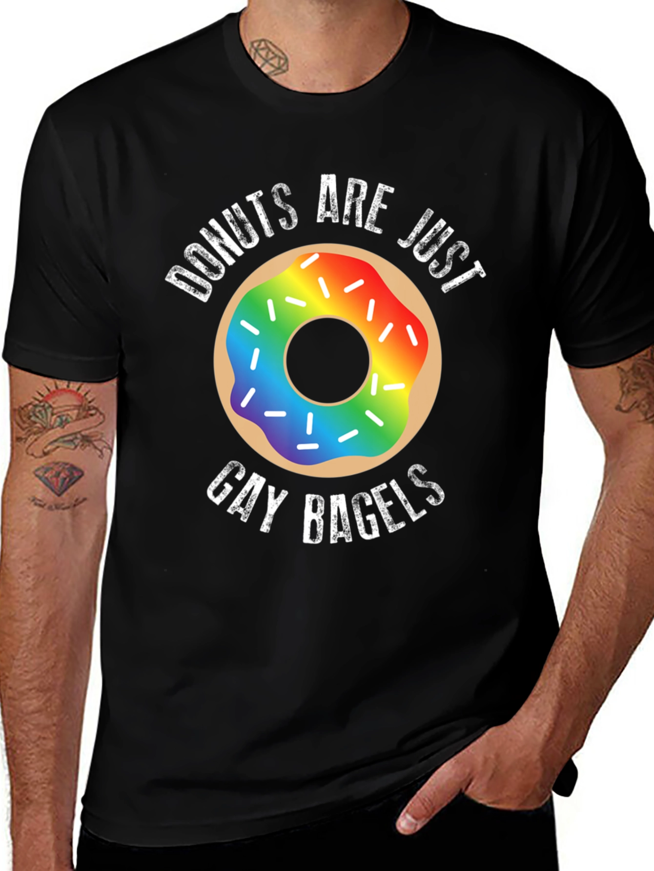Donuts Are Just Gay Bagels Pride T-Shirt