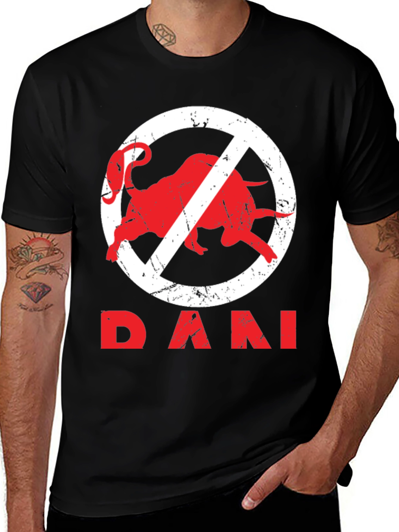 Variant 12 of No Dani Bull T-Shirt - Black Graphic Tee