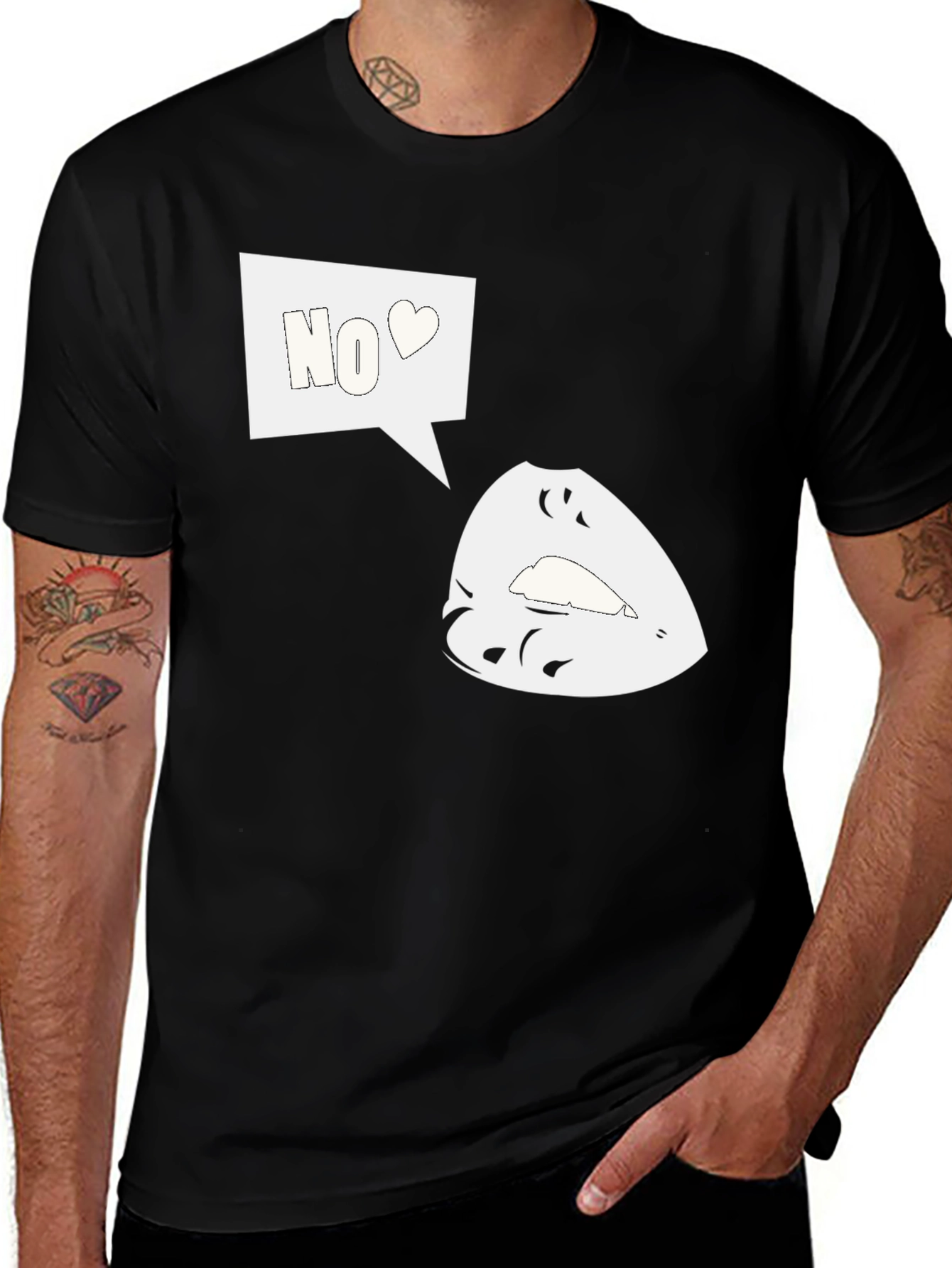 Variant 7 of Funny No Lips Graphic T-Shirt - Cool Design