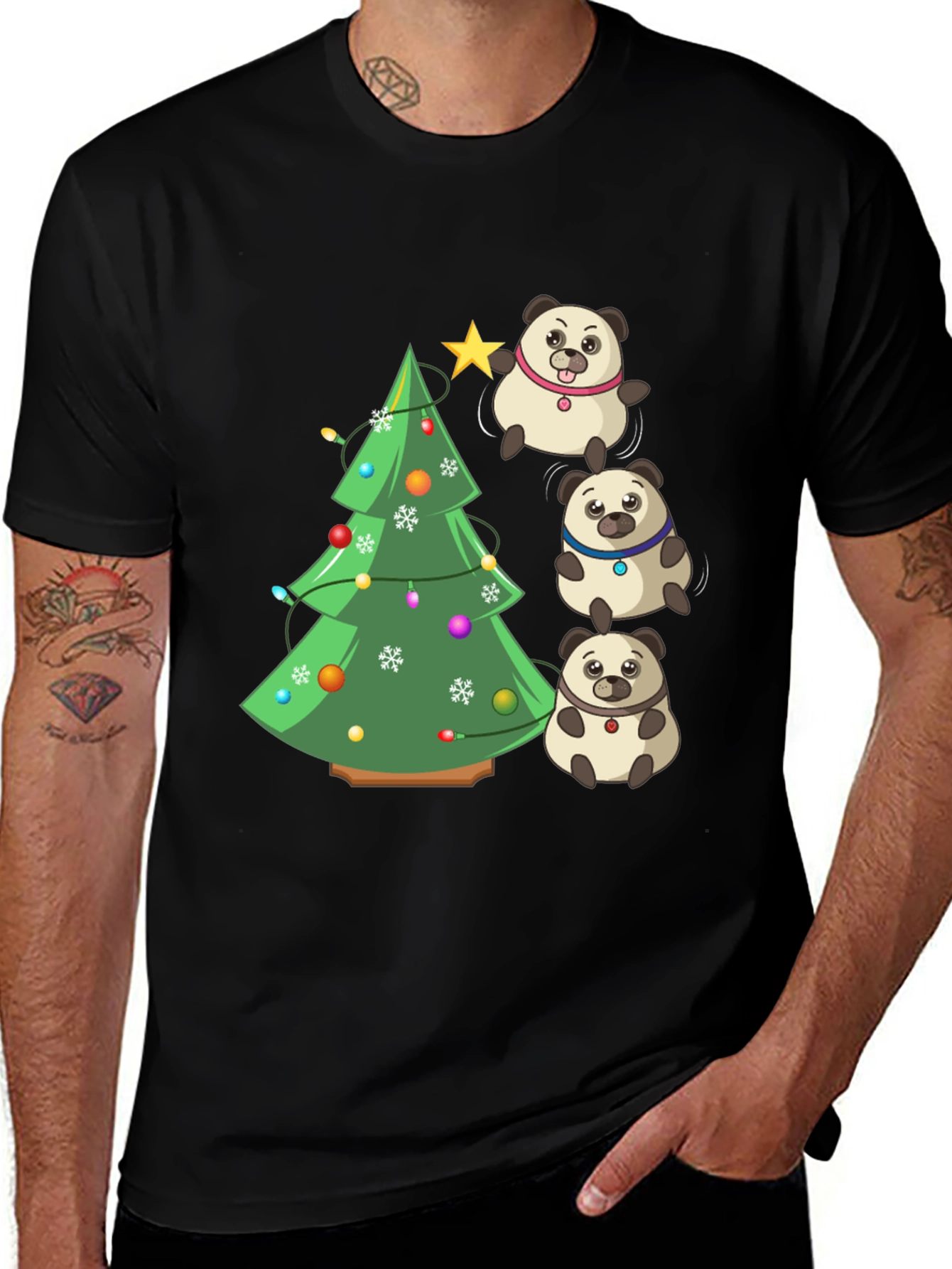 Christmas Pug Panda T-Shirt