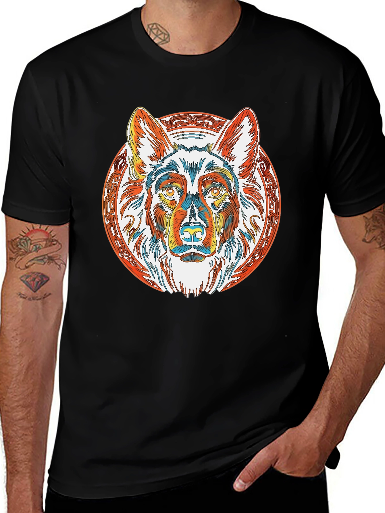 Variant 21 of Dog Graphic Tee - Colorful Canine Design