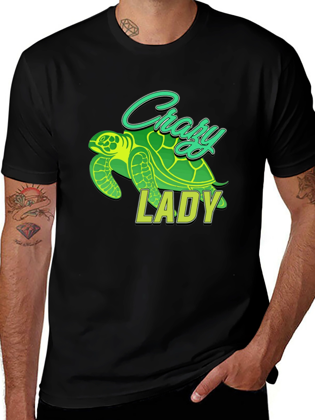 Variant 19 of Crazy Lady Turtle Graphic Tee