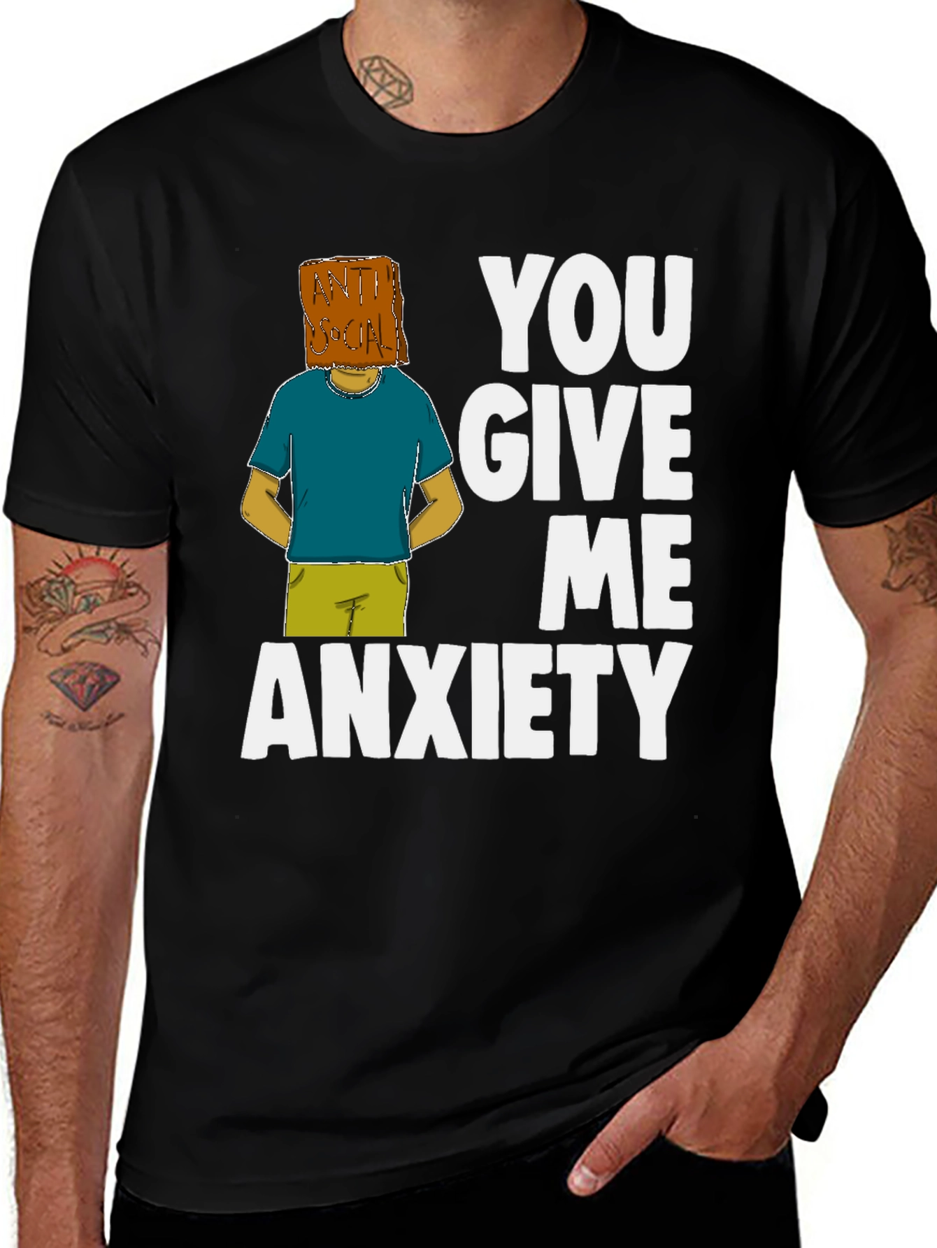 Black Anti-Social Anxiety T-Shirt main image
