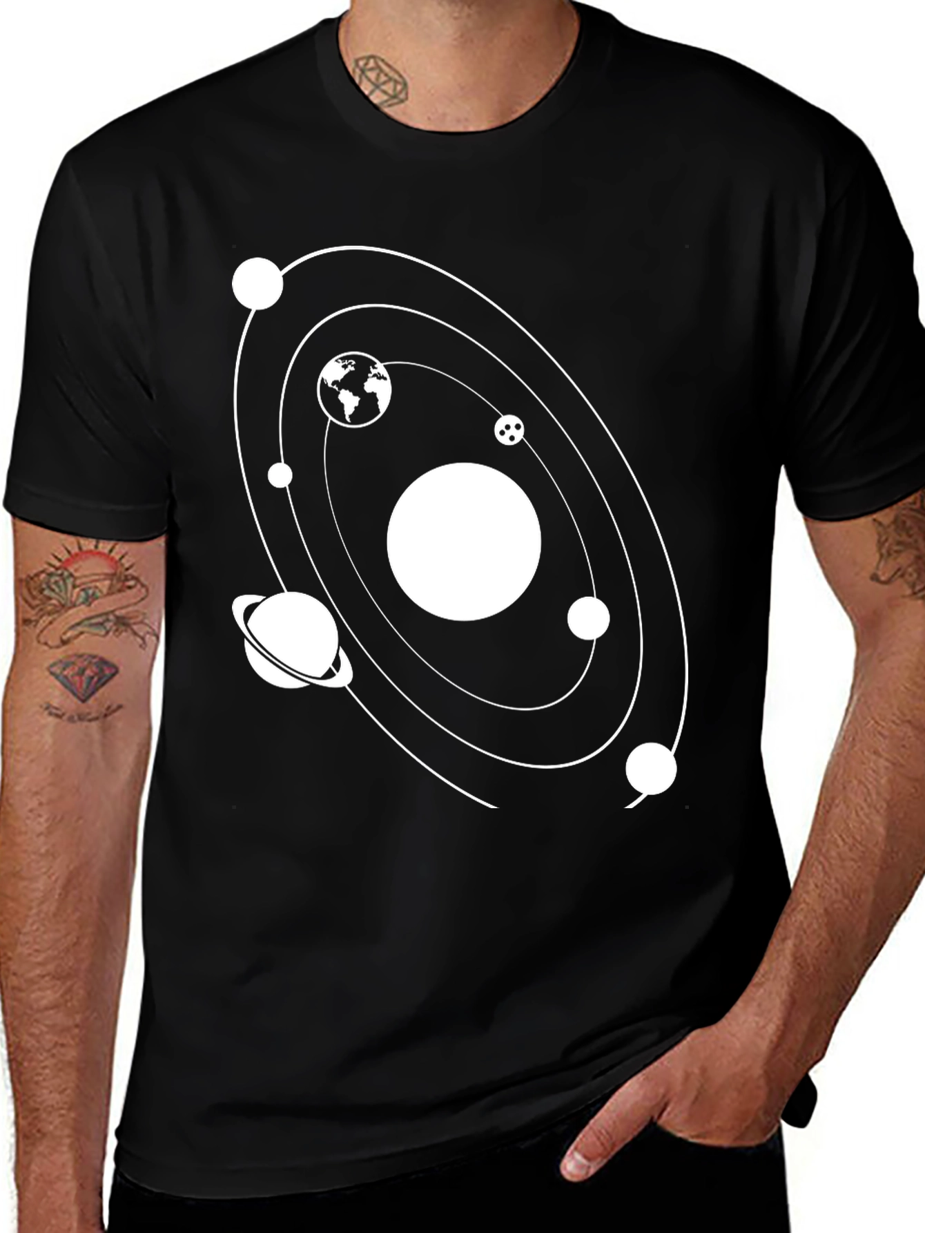 Variant 25 of Solar System Graphic Tee - Unisex Black T-Shirt