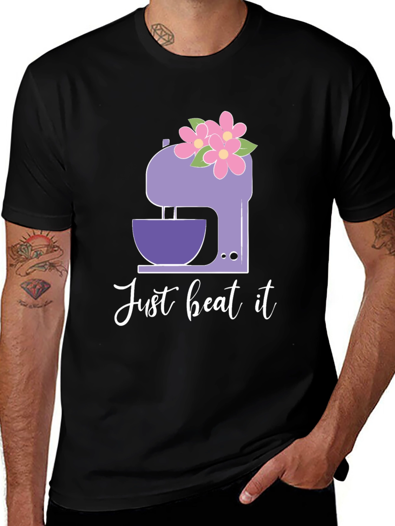 Variant 19 of Just Beat It Floral Mixer Graphic Tee