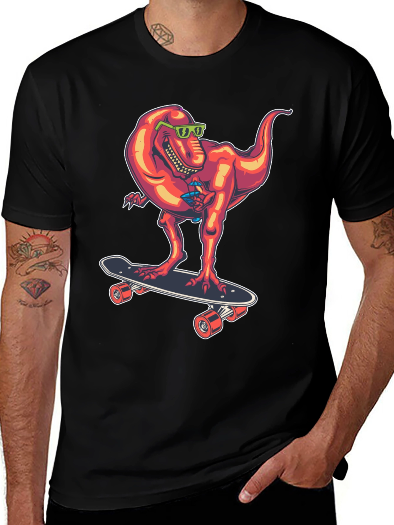 Variant 2 of Dino Skate T-Shirt - Cool T-Rex on Skateboard