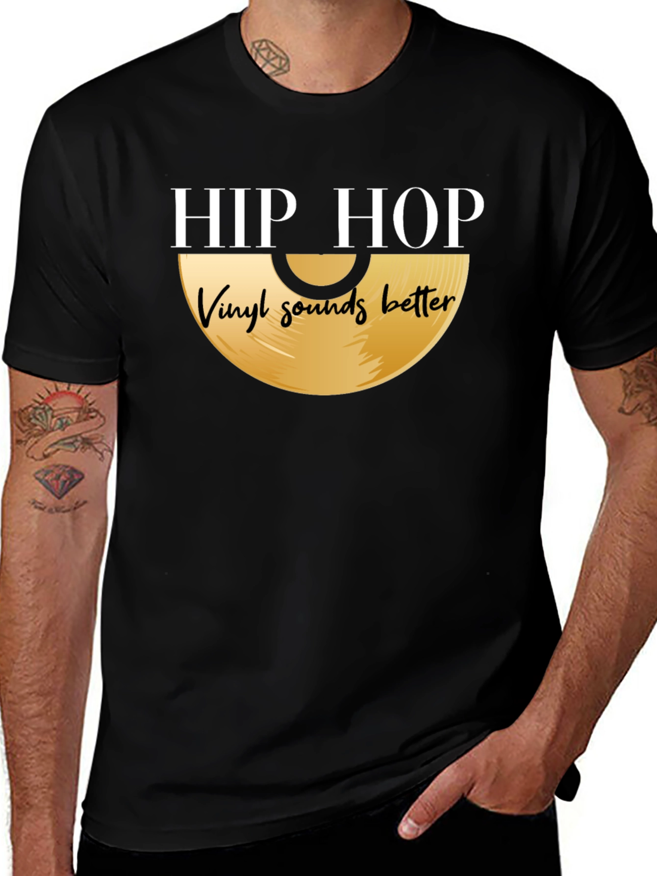 Variant 13 of Hip Hop Vinyl Sounds Better Graphic Tee