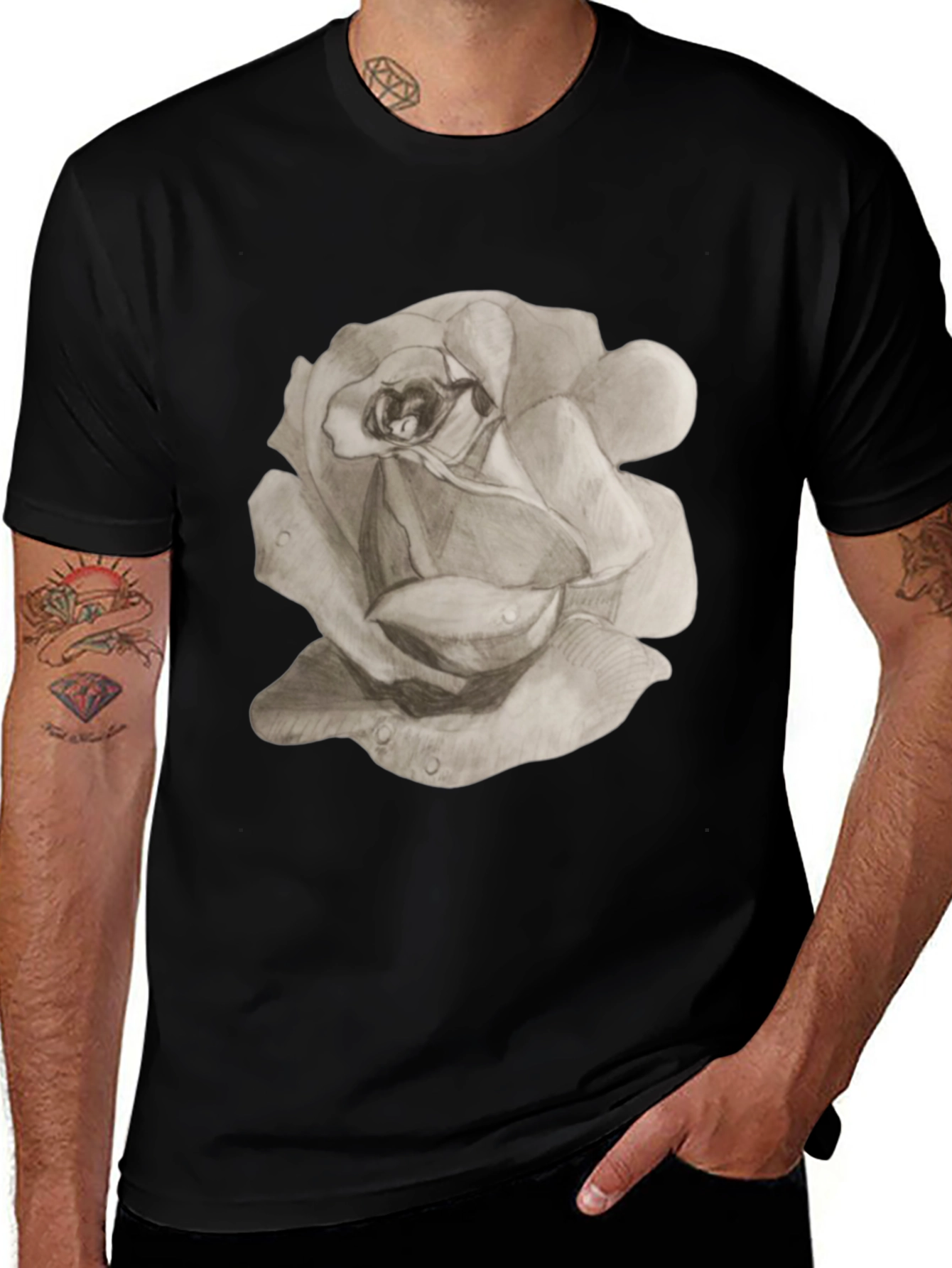 Variant 10 of Rose Graphic T-Shirt - Elegant Floral Design