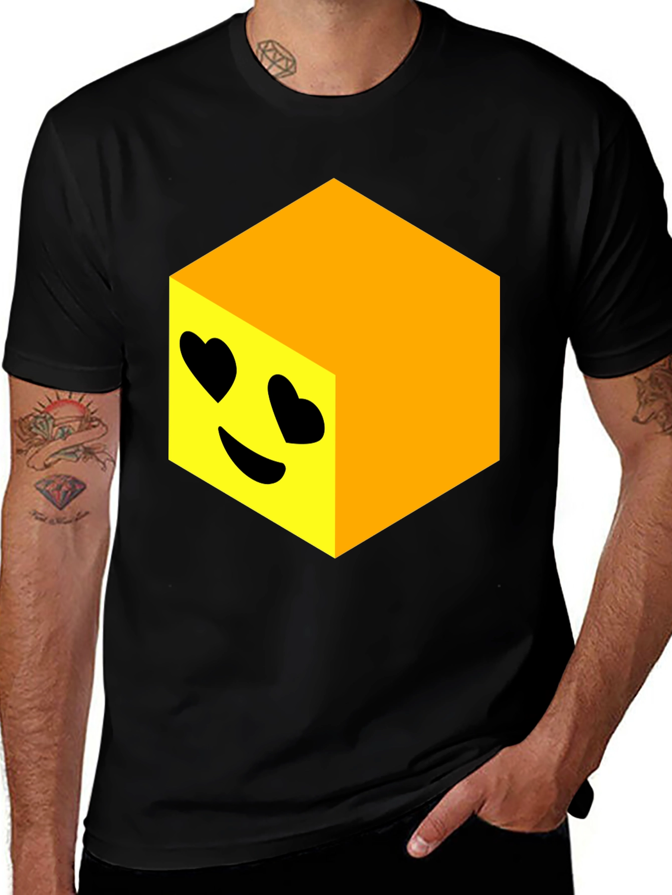 Emoji Cube Black T-Shirt - Express Yourself
