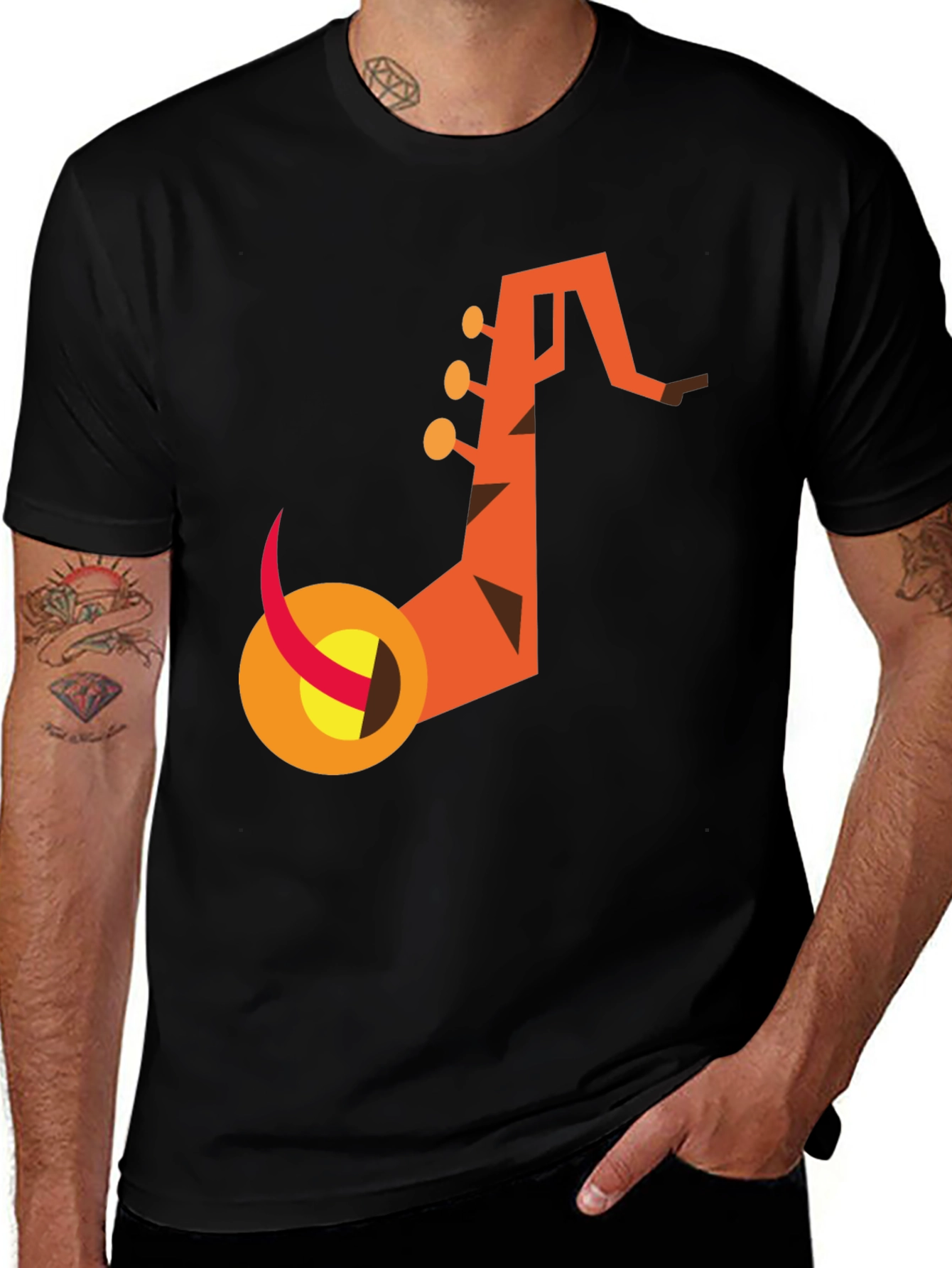 Variant 18 of Abstract Saxophone Graphic Tee - Modern Music Lover's Shirt