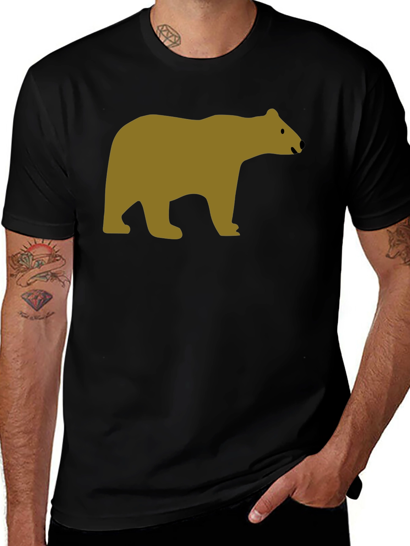 Variant 24 of Black T-Shirt with Bear Graphic