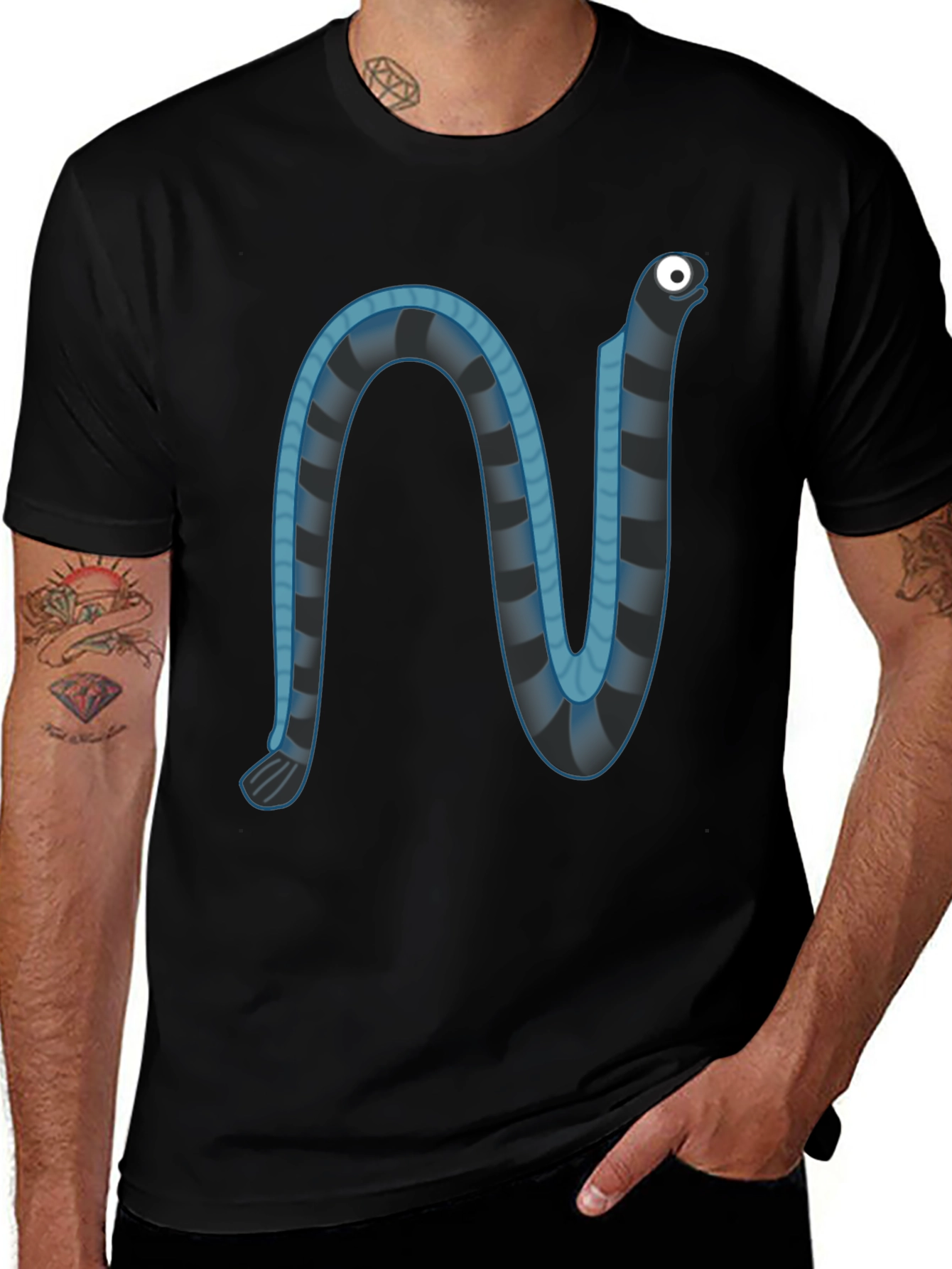 Cartoon Snake Graphic T-Shirt