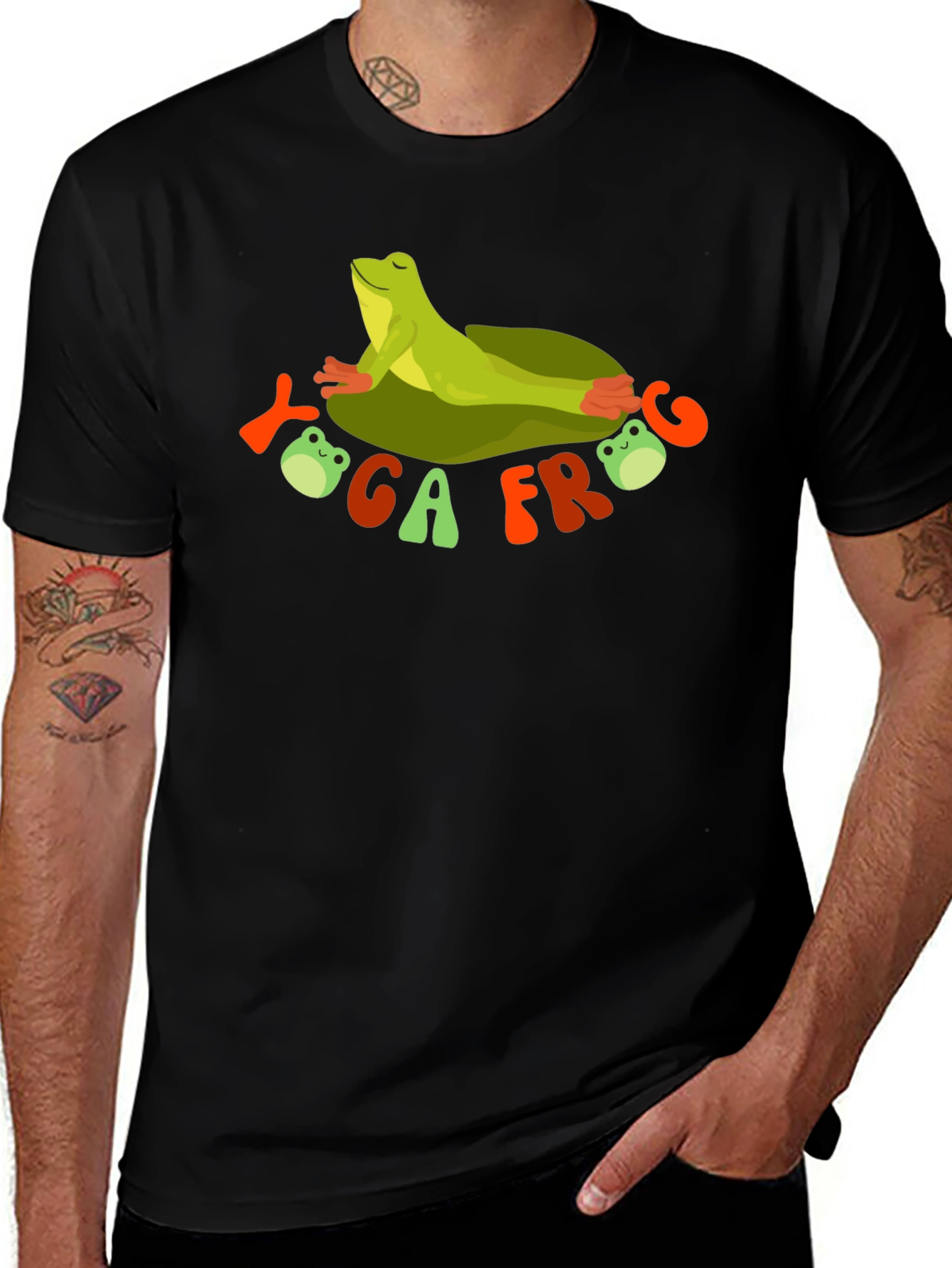 Variant 22 of Yoga Frog Graphic Tee - Meditating Frog Shirt