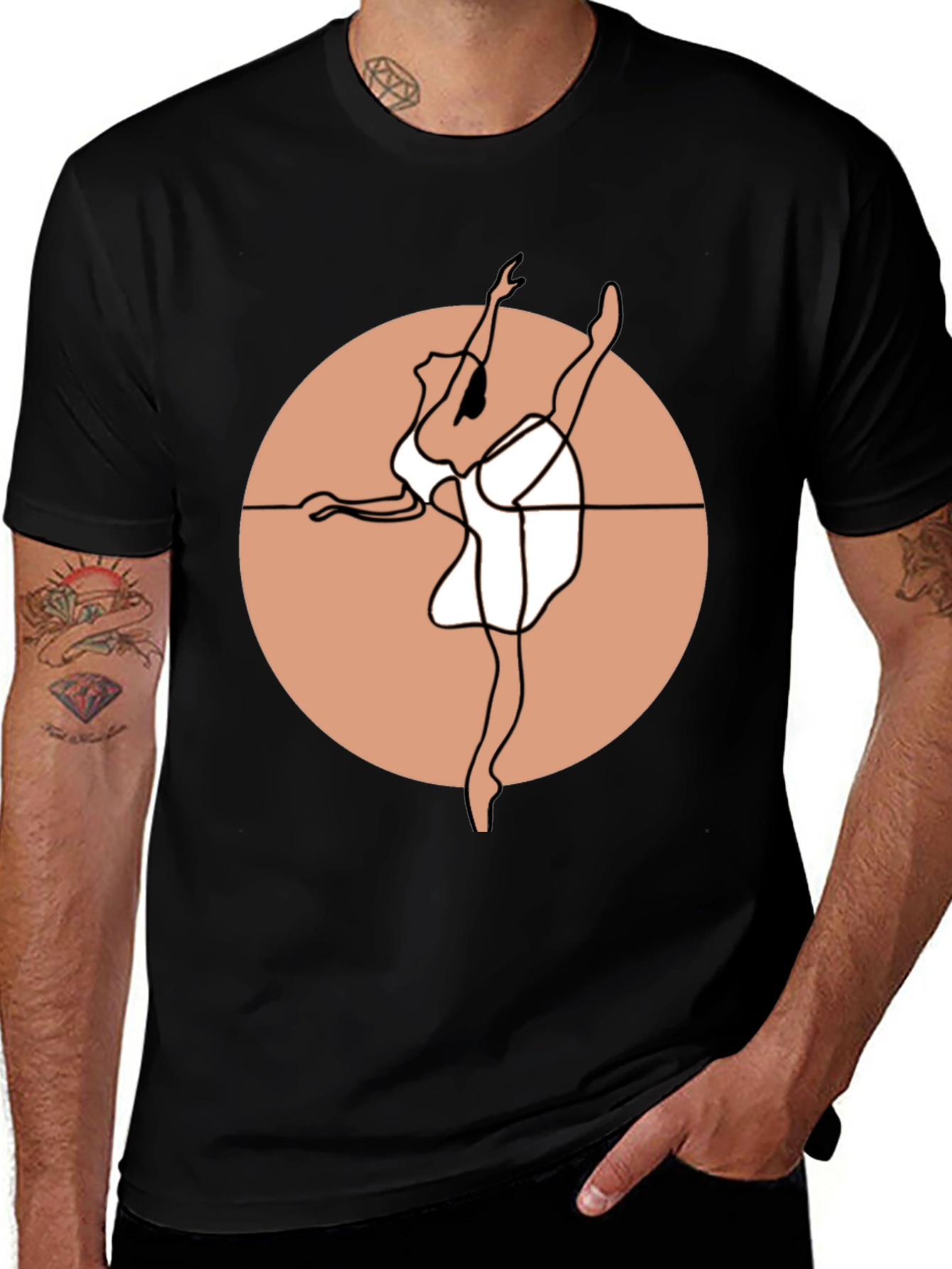 Variant 20 of Ballet Dancer Graphic Tee - Stylish Black Cotton Shirt