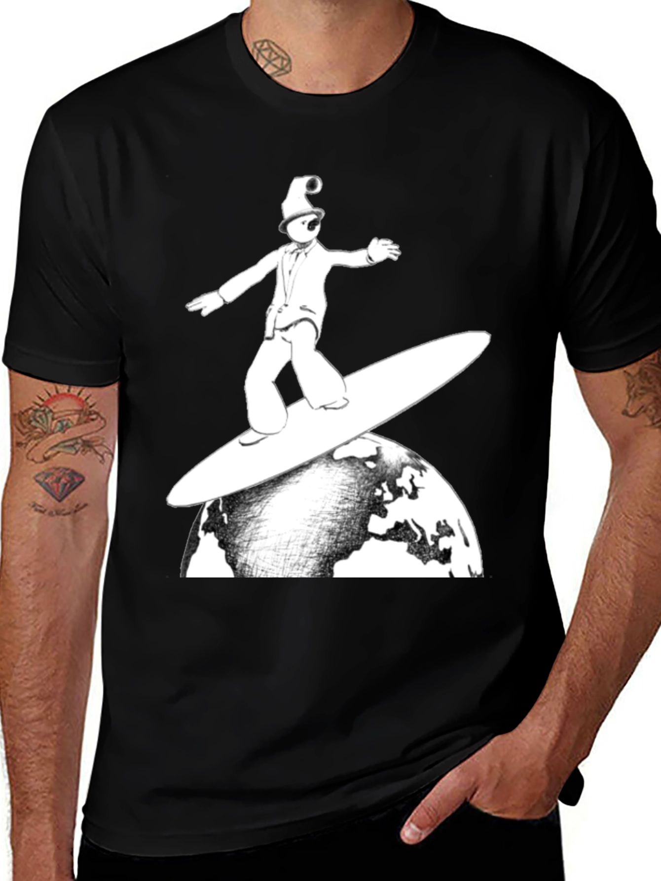 Variant 28 of Surfing Earth T-Shirt - Unique Graphic Tee