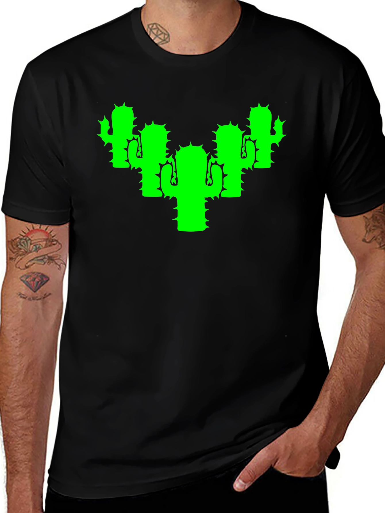 Variant 25 of Cactus T-Shirt - Black Cotton Tee
